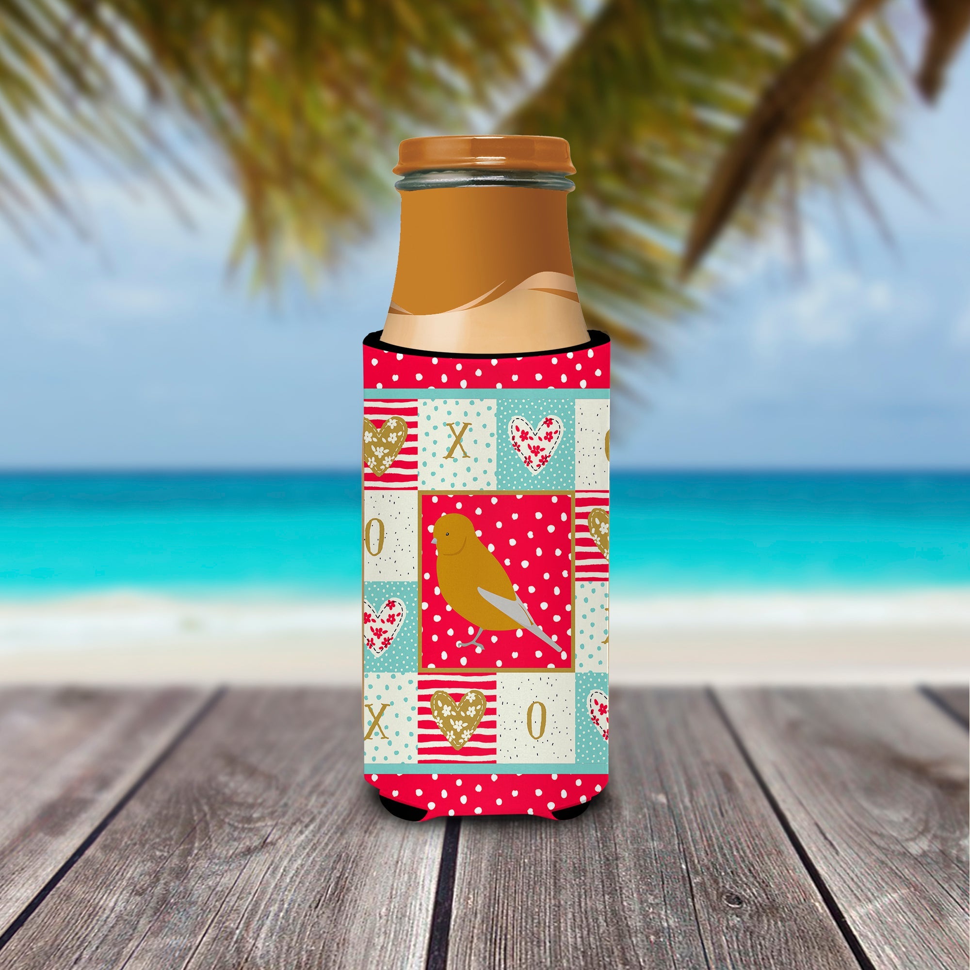 Norwich Canary Love Slim Can Hugger , Insulated Foam Hugger for 12 oz Slim Cans, Beer Bottles & Water Bottles, Printed in USA