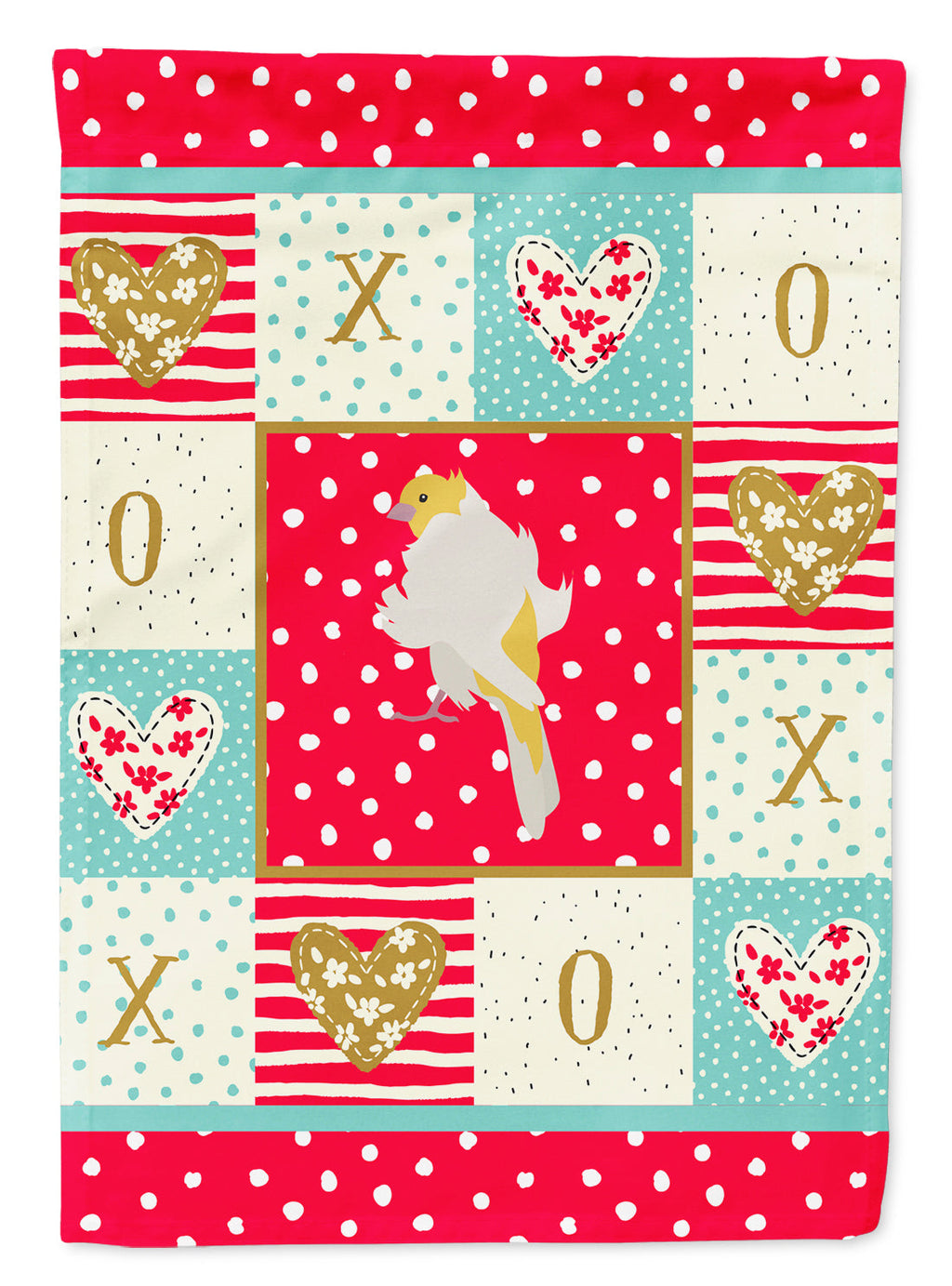 Parisian Trumpeter Canary Love House Flag 28x40 Porch Sleeve Pole Decorative Outside Yard Banner Artwork Wall Hanging, Polyester