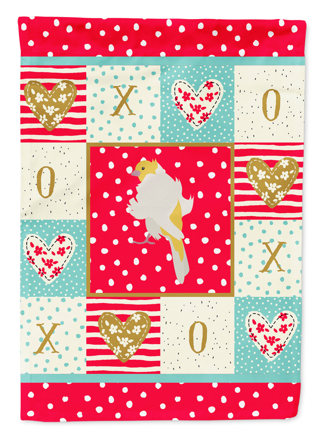 Parisian Trumpeter Canary Love House Flag 28x40 Porch Sleeve Pole Decorative Outside Yard Banner Artwork Wall Hanging, Polyester