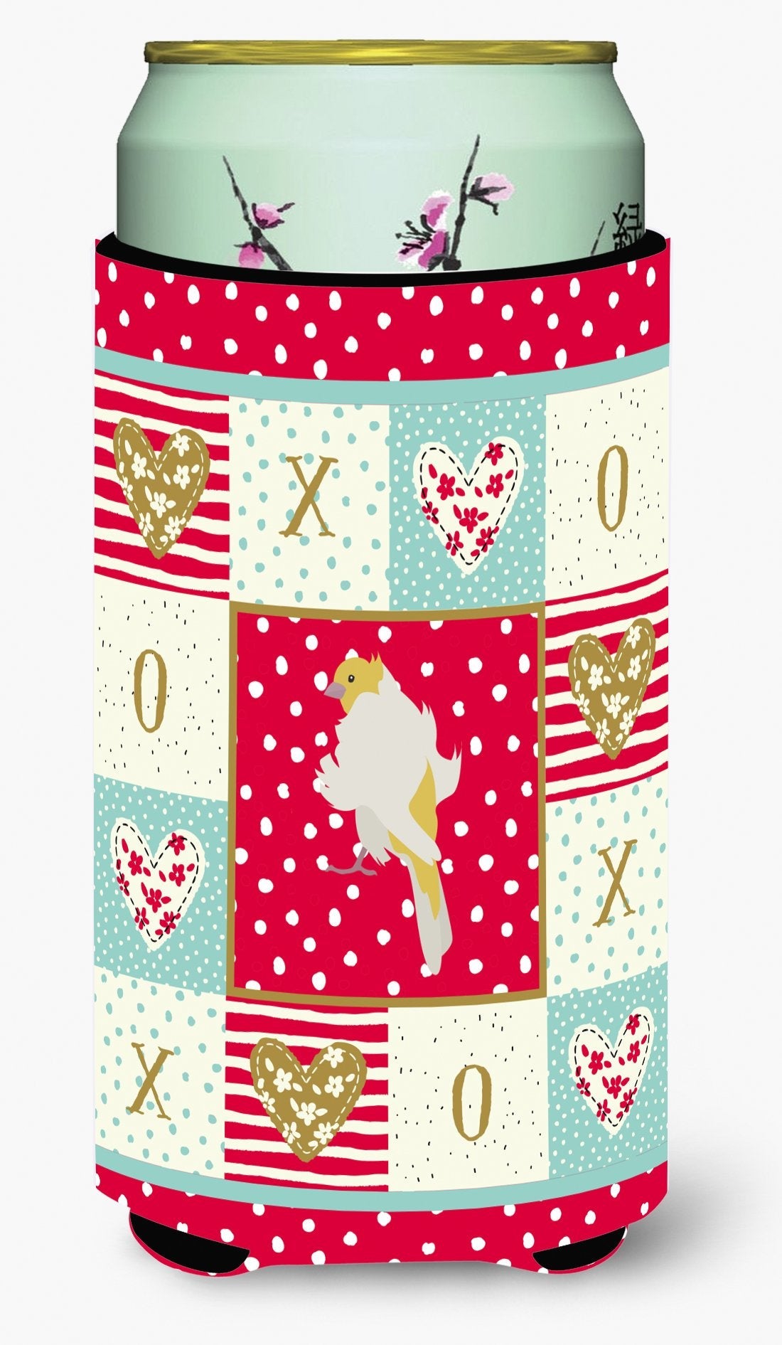 Parisian Trumpeter Canary Love Tall Boy Hugger Can Cooler Sleeve Machine Washable Drink Collapsible Insulator Beverage Insulated Holder