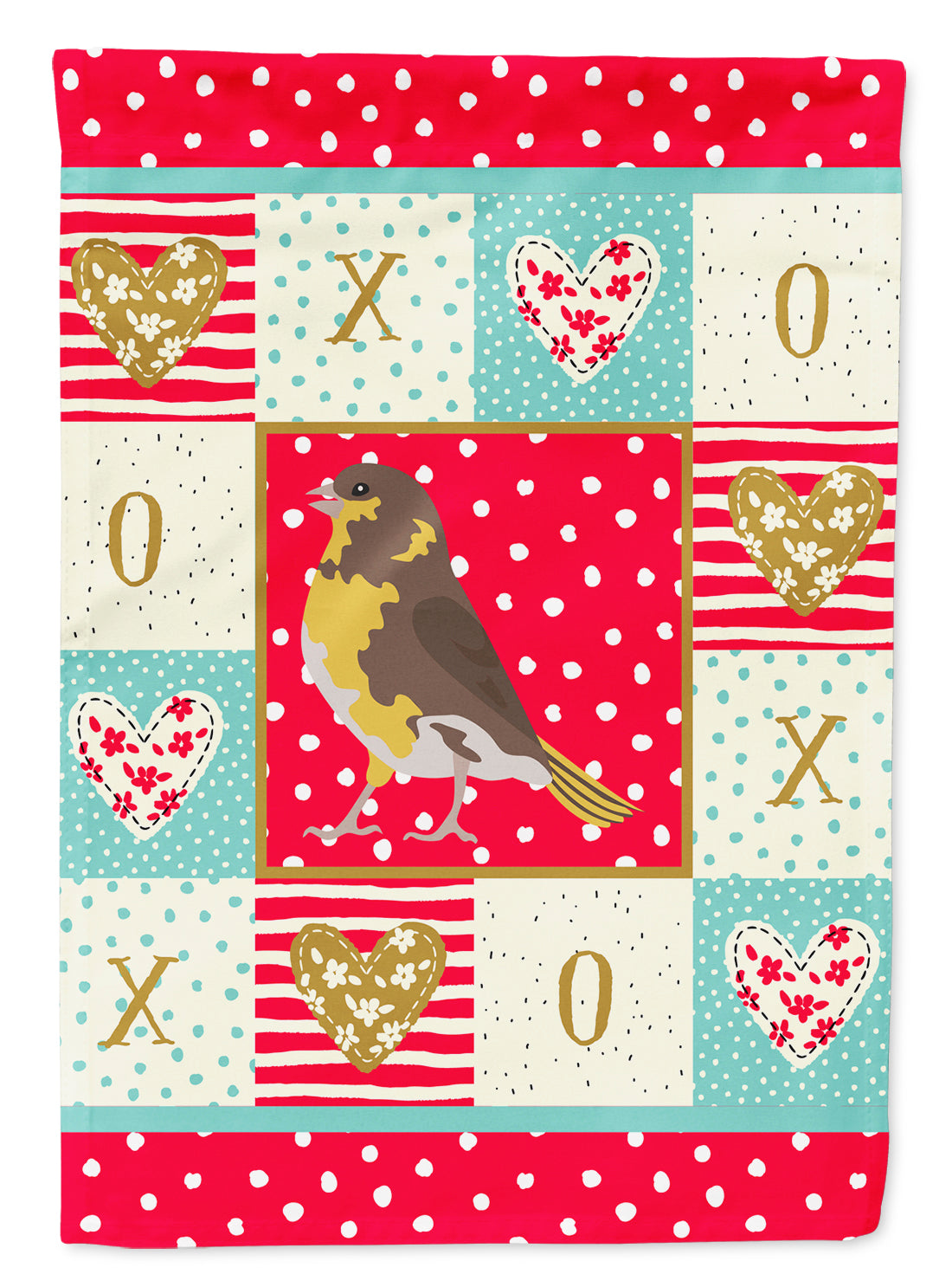 Spanish Canary Love House Flag 28x40 Porch Sleeve Pole Decorative Outside Yard Banner Artwork Wall Hanging, Polyester