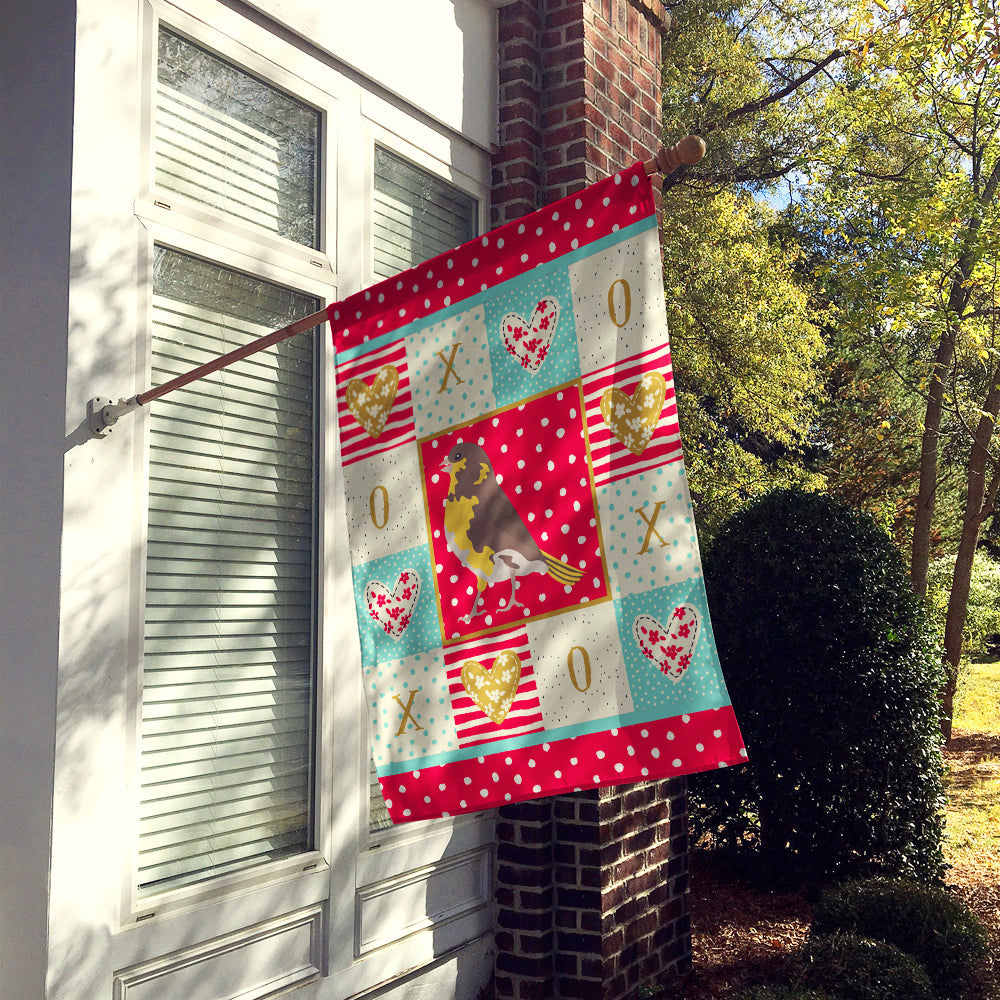 Spanish Canary Love House Flag 28x40 Porch Sleeve Pole Decorative Outside Yard Banner Artwork Wall Hanging, Polyester