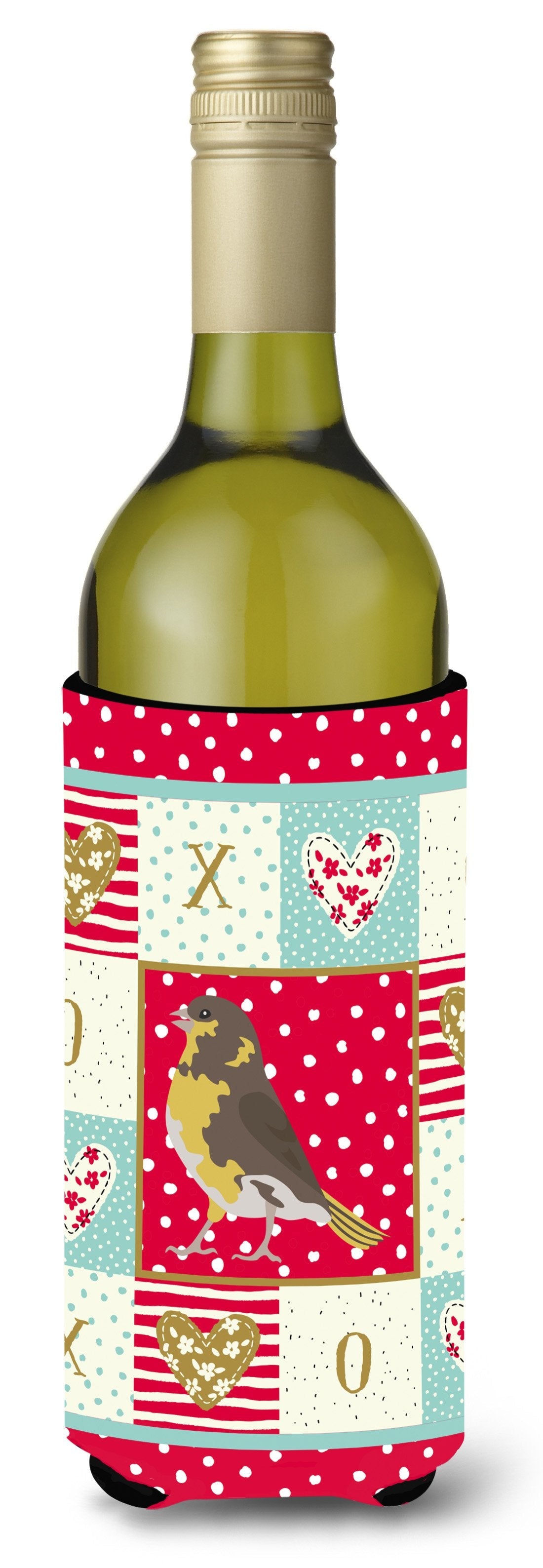 Spanish Canary Love Wine Bottle Hugger Gift Sleeve for Standard 750 ml Bottles, Insulated Reusable Also Fits Mini Shot & Pint Bottles
