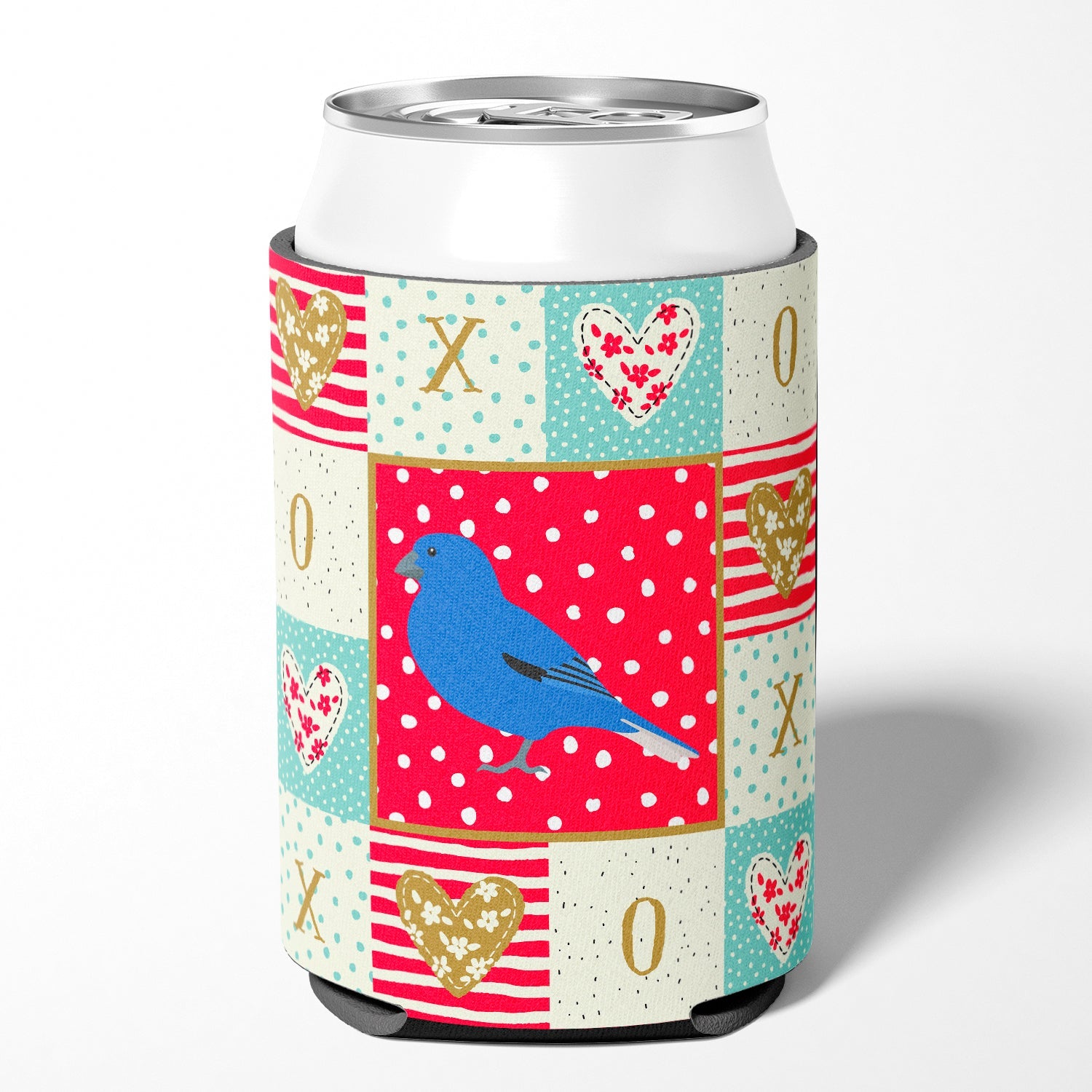 Bunting Love Can or Bottle Hugger Cooler Sleeve for Standard 12 oz Cans, Insulated Foam Beer & Soda Can Hugger Reusable