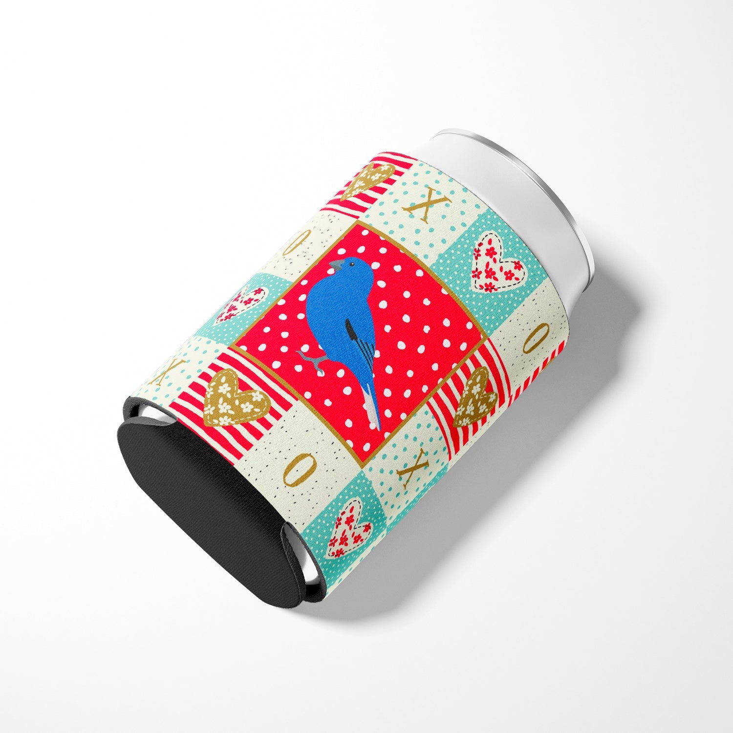 Bunting Love Can or Bottle Hugger Cooler Sleeve for Standard 12 oz Cans, Insulated Foam Beer & Soda Can Hugger Reusable