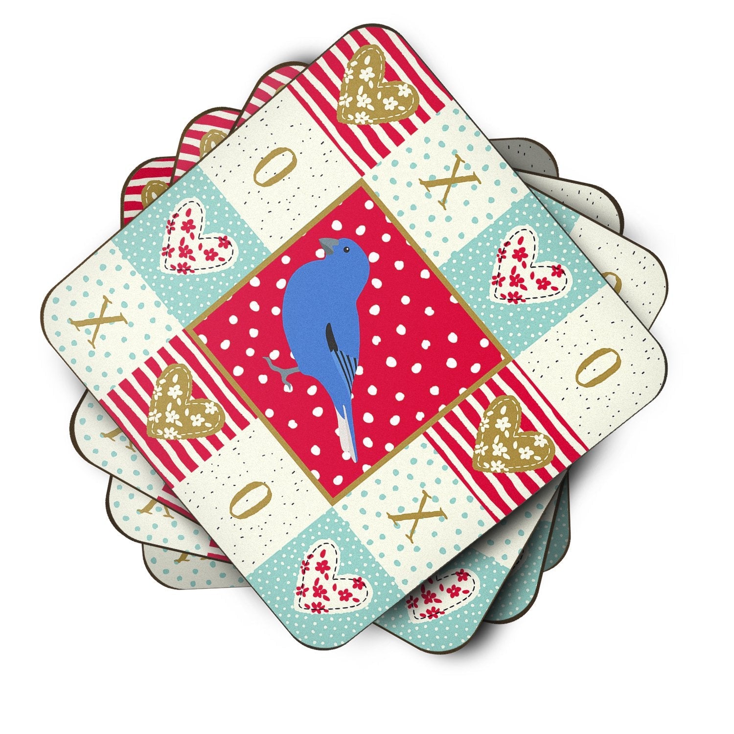 Bunting Love Foam Coasters Set of 4 Cup Coasters for Indoor Outdoor, Tabletop Protection, Anti Slip, Mouse pad Material