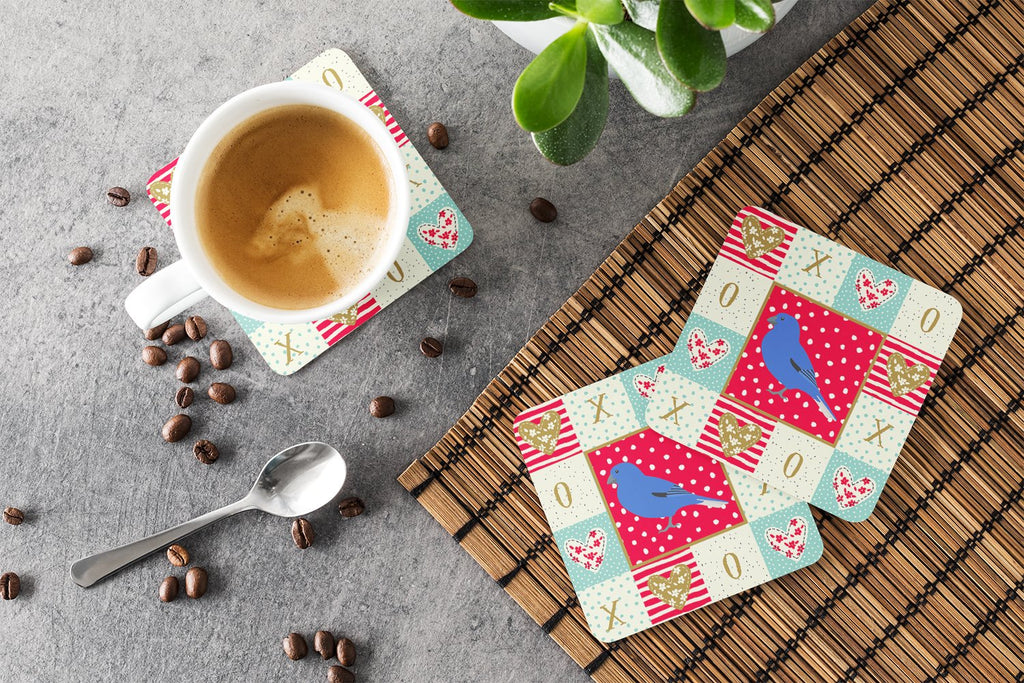 Bunting Love Foam Coasters Set of 4 Cup Coasters for Indoor Outdoor, Tabletop Protection, Anti Slip, Mouse pad Material