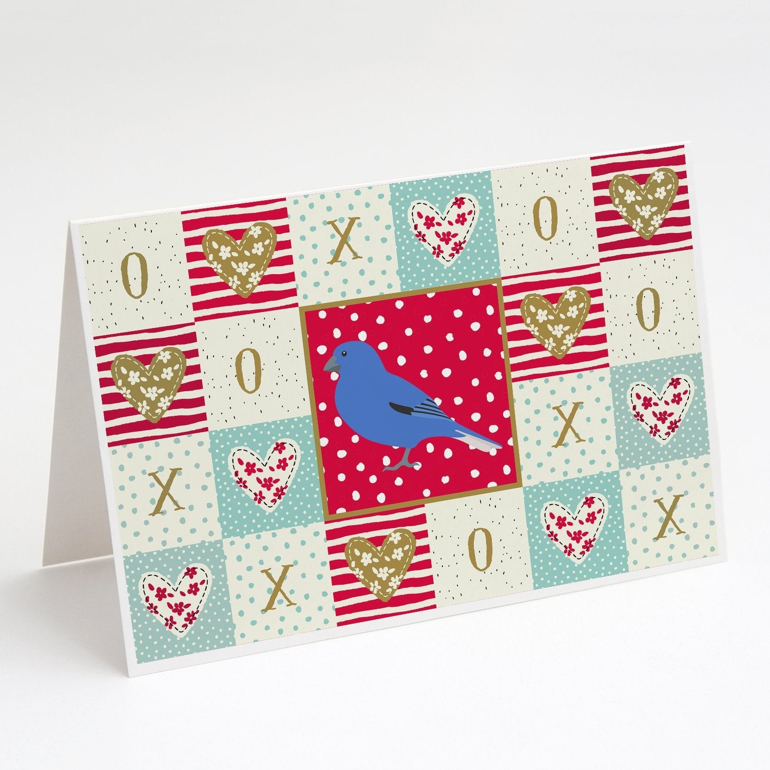 Bunting Love Greeting Cards Pack of 8 Blank Cards with Envelopes Whimsical A7 Size 5x7