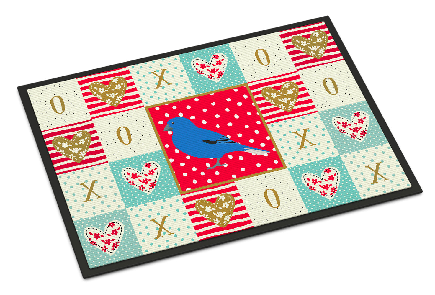 Bunting Love Doormat Indoor Outdoor 24H X 36W Front Door Mat Rugs for Entryway, Non Slip Washable Low Pile,