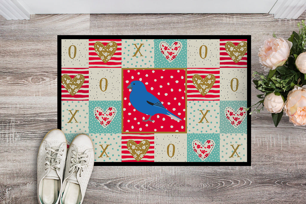 Bunting Love Doormat Indoor Outdoor 24H X 36W Front Door Mat Rugs for Entryway, Non Slip Washable Low Pile,