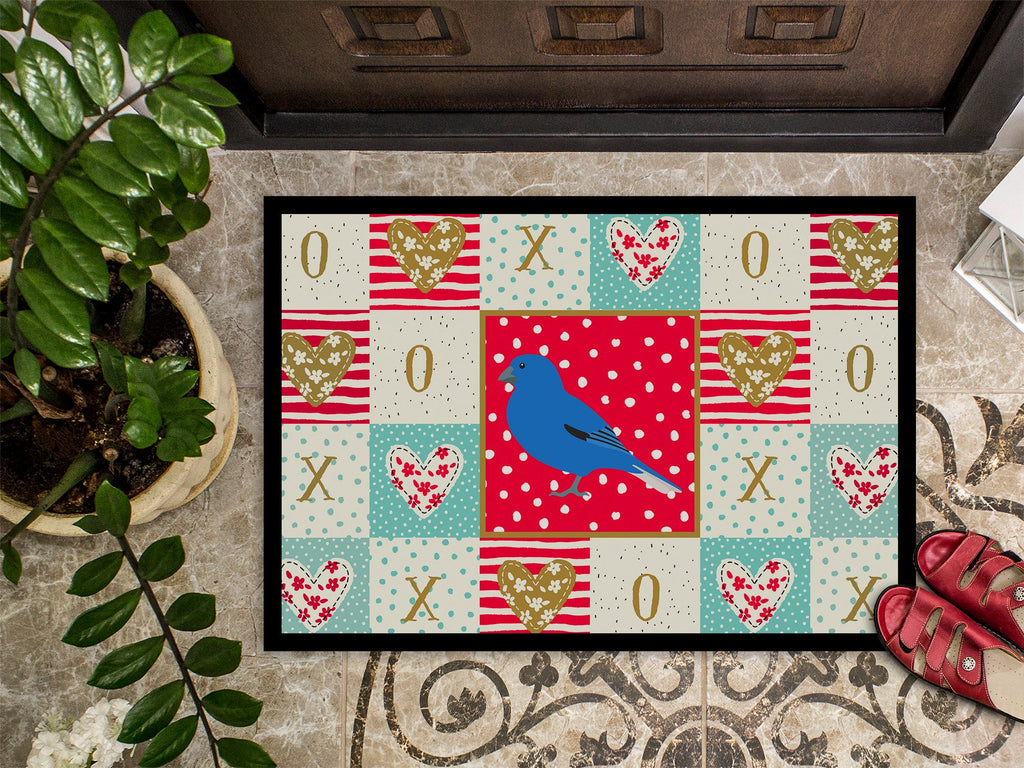 Bunting Love Doormat Indoor Outdoor 24H X 36W Front Door Mat Rugs for Entryway, Non Slip Washable Low Pile,