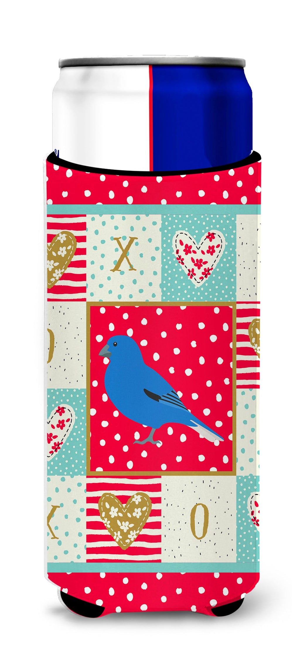 Bunting Love Slim Can Hugger , Insulated Foam Hugger for 12 oz Slim Cans, Beer Bottles & Water Bottles, Printed in USA