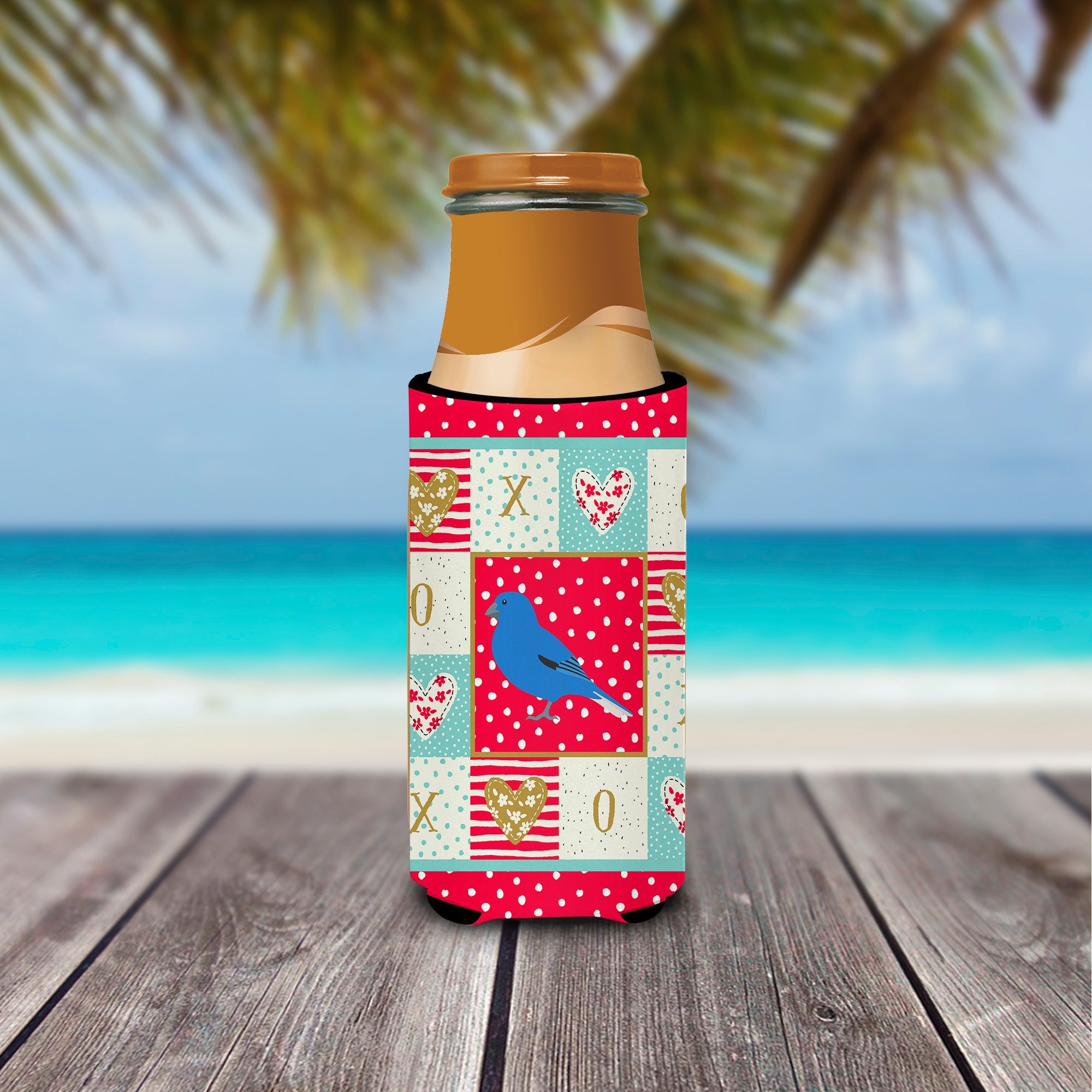 Bunting Love Slim Can Hugger , Insulated Foam Hugger for 12 oz Slim Cans, Beer Bottles & Water Bottles, Printed in USA