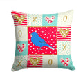 Bunting Love Decorative Throw Pillow 14x14 Indoor Outdoor Accent Cushion, Fabric Cover with Insert for Sofa, Bed, Porch & Living Room