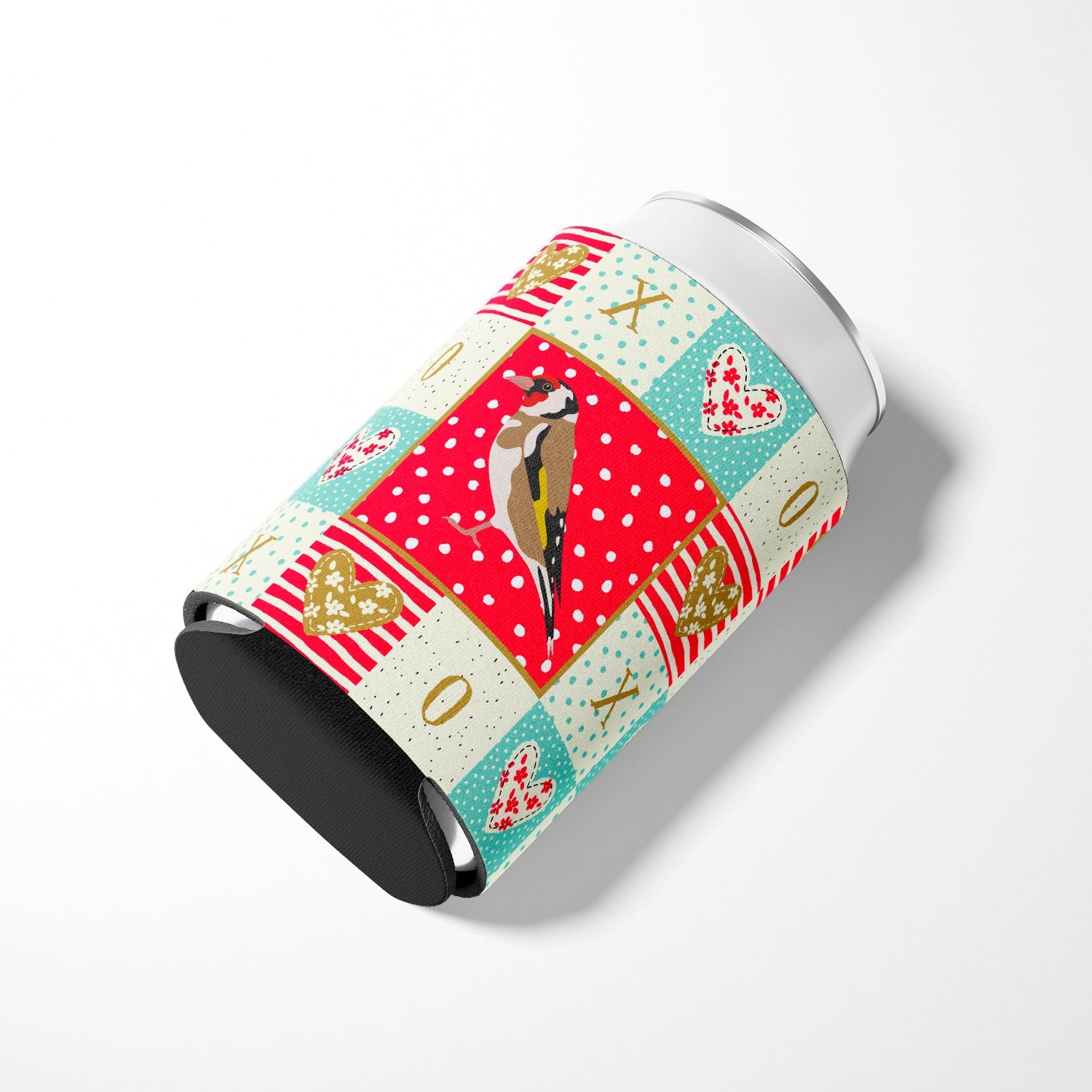 Gold Finch Love Can or Bottle Hugger Cooler Sleeve for Standard 12 oz Cans, Insulated Foam Beer & Soda Can Hugger Reusable