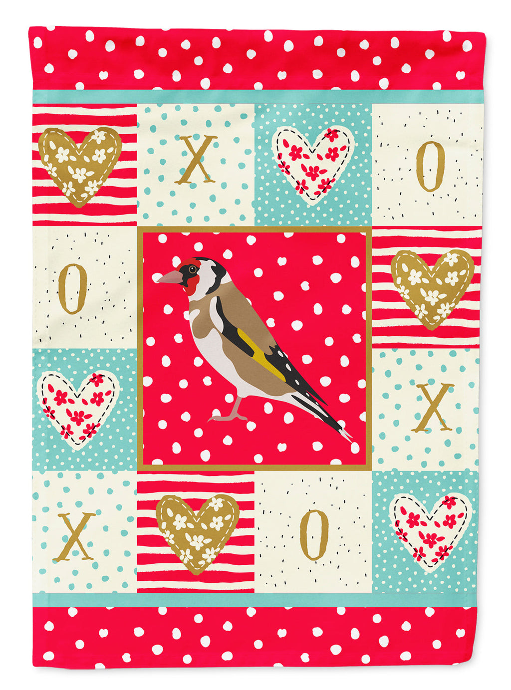 Gold Finch Love House Flag 28x40 Porch Sleeve Pole Decorative Outside Yard Banner Artwork Wall Hanging, Polyester