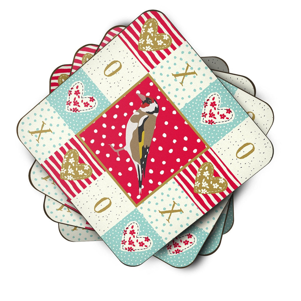 Gold Finch Love Foam Coasters Set of 4 Cup Coasters for Indoor Outdoor, Tabletop Protection, Anti Slip, Mouse pad Material