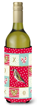 Gold Finch Love Wine Bottle Hugger Gift Sleeve for Standard 750 ml Bottles, Insulated Reusable Also Fits Mini Shot & Pint Bottles