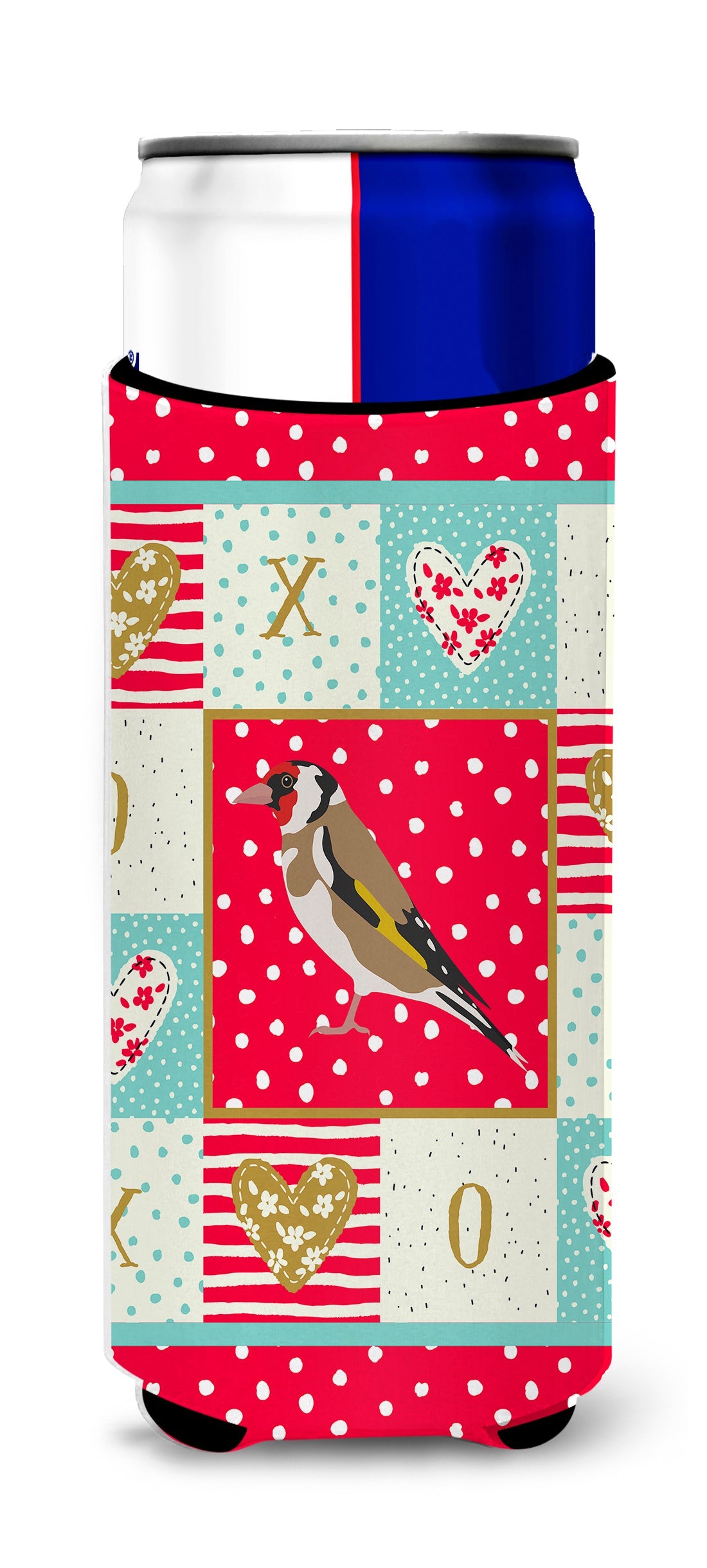 Gold Finch Love Slim Can Hugger , Insulated Foam Hugger for 12 oz Slim Cans, Beer Bottles & Water Bottles, Printed in USA