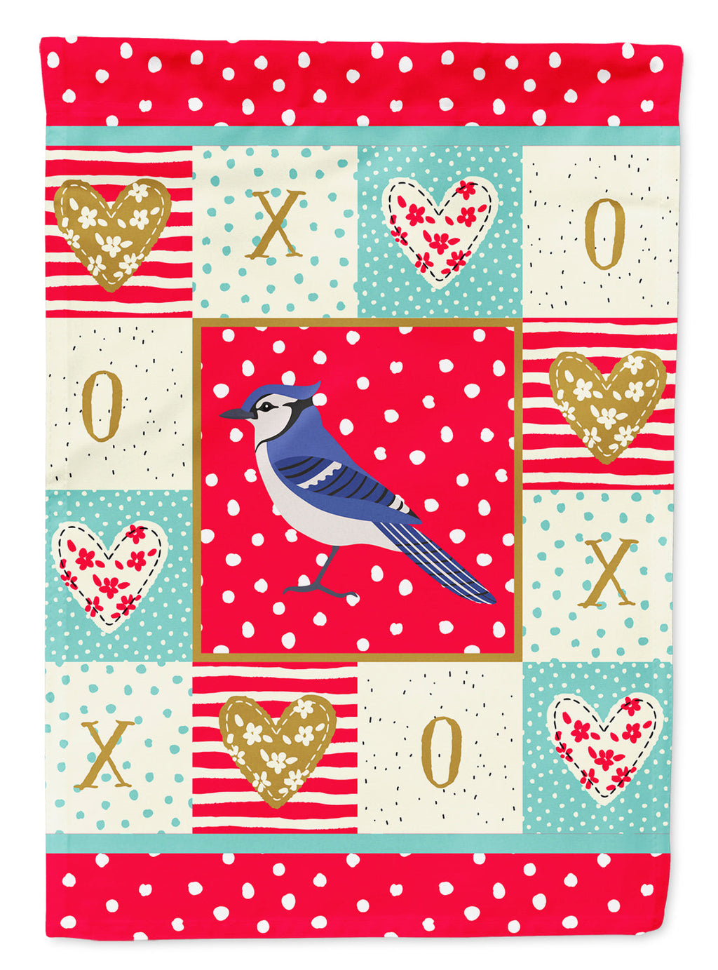 Jay Bird Love House Flag 28x40 Porch Sleeve Pole Decorative Outside Yard Banner Artwork Wall Hanging, Polyester