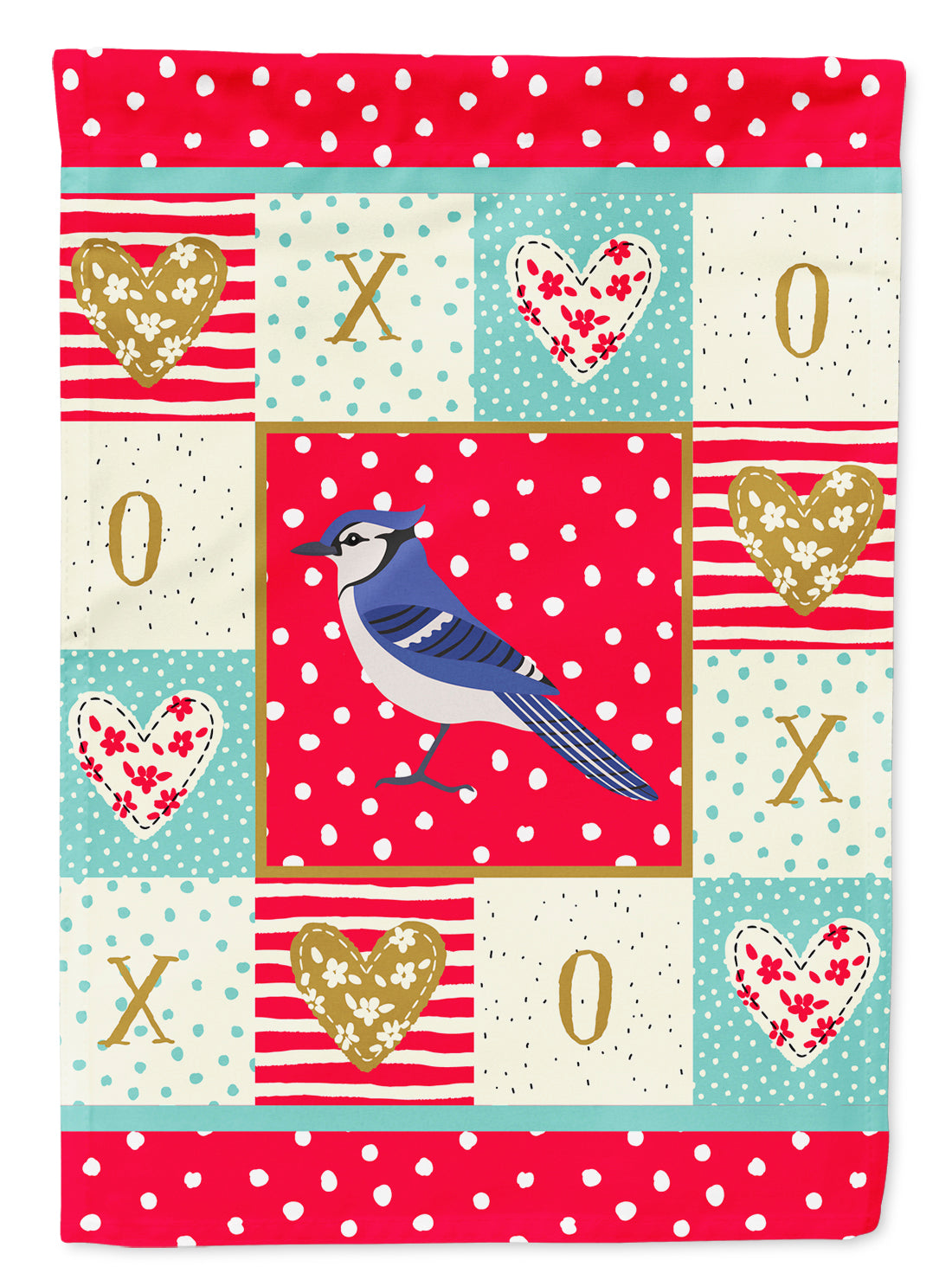 Jay Bird Love House Flag 28x40 Porch Sleeve Pole Decorative Outside Yard Banner Artwork Wall Hanging, Polyester