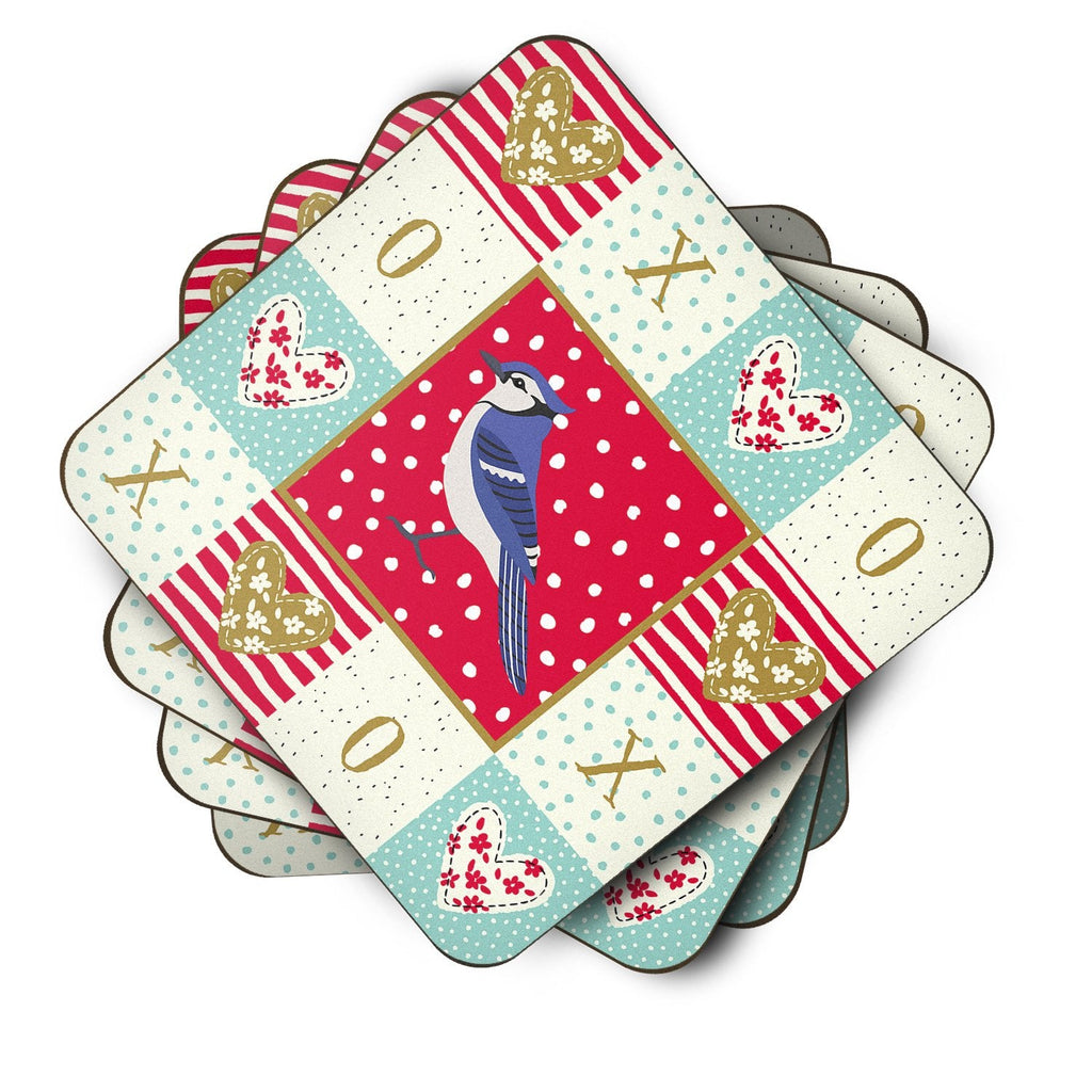 Jay Bird Love Foam Coasters Set of 4 Cup Coasters for Indoor Outdoor, Tabletop Protection, Anti Slip, Mouse pad Material