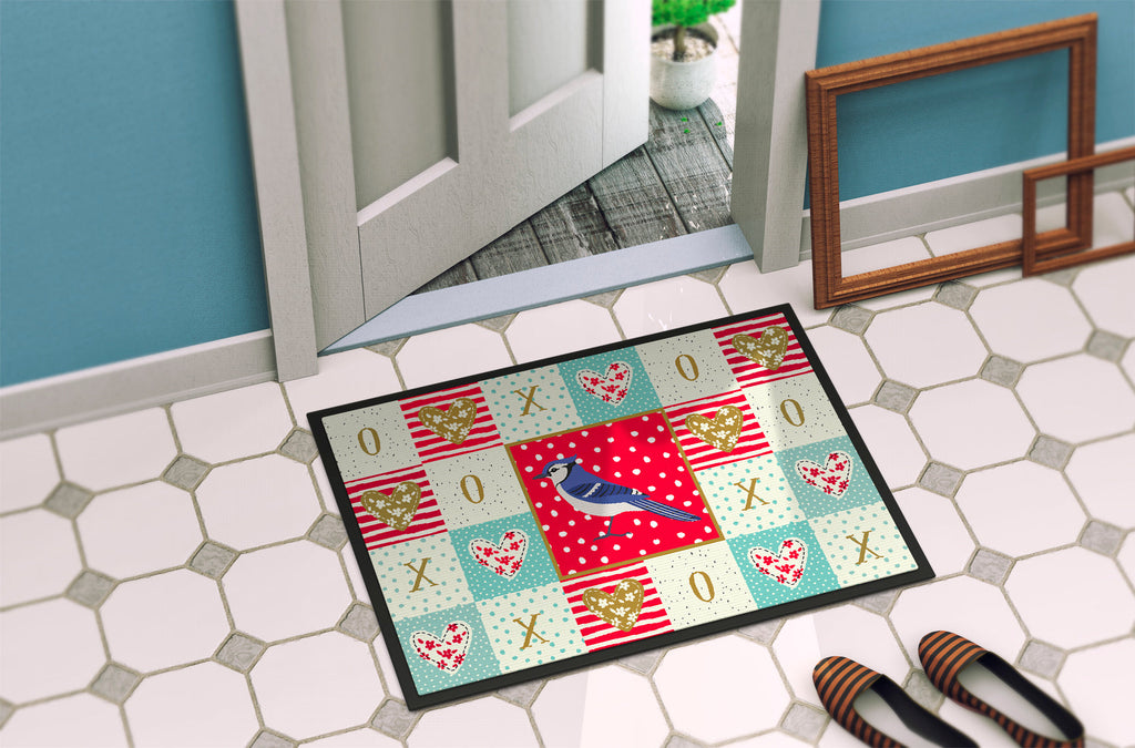 Jay Bird Love Doormat Indoor Outdoor 18H X 27W Front Door Mat Rugs for Entryway, Non Slip Washable