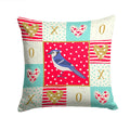 Jay Bird Love Decorative Throw Pillow 14x14 Indoor Outdoor Accent Cushion, Fabric Cover with Insert for Sofa, Bed, Porch & Living Room