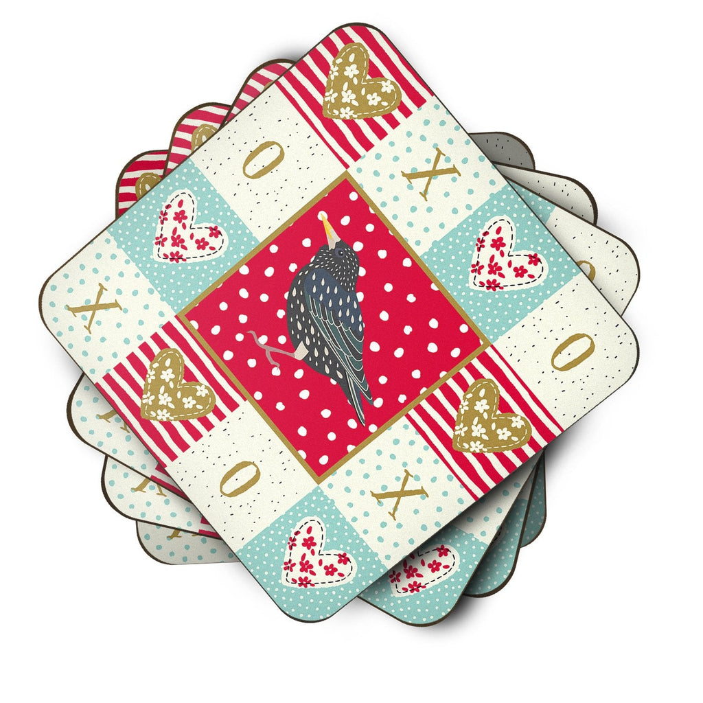 Starling Love Foam Coasters Set of 4 Cup Coasters for Indoor Outdoor, Tabletop Protection, Anti Slip, Mouse pad Material