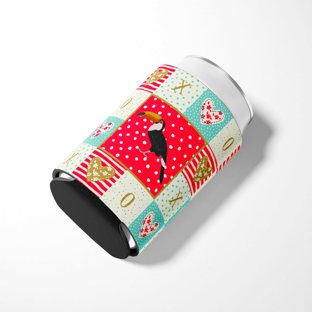 Toucan Love Can or Bottle Hugger Cooler Sleeve for Standard 12 oz Cans, Insulated Foam Beer & Soda Can Hugger Reusable