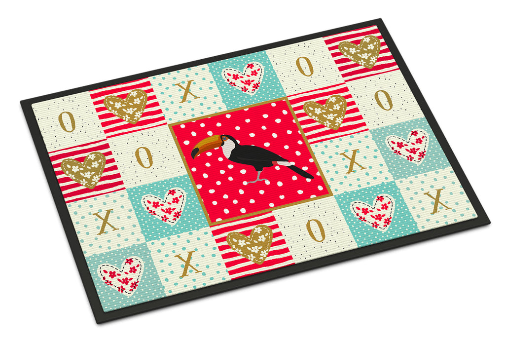 Toucan Love Doormat Indoor Outdoor 24H X 36W Front Door Mat Rugs for Entryway, Non Slip Washable Low Pile,
