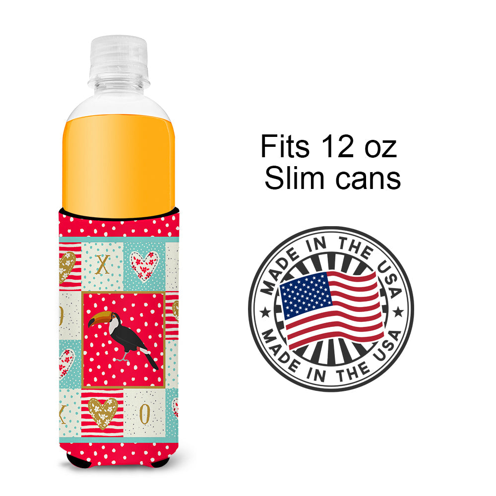 Toucan Love Slim Can Hugger , Insulated Foam Hugger for 12 oz Slim Cans, Beer Bottles & Water Bottles, Printed in USA