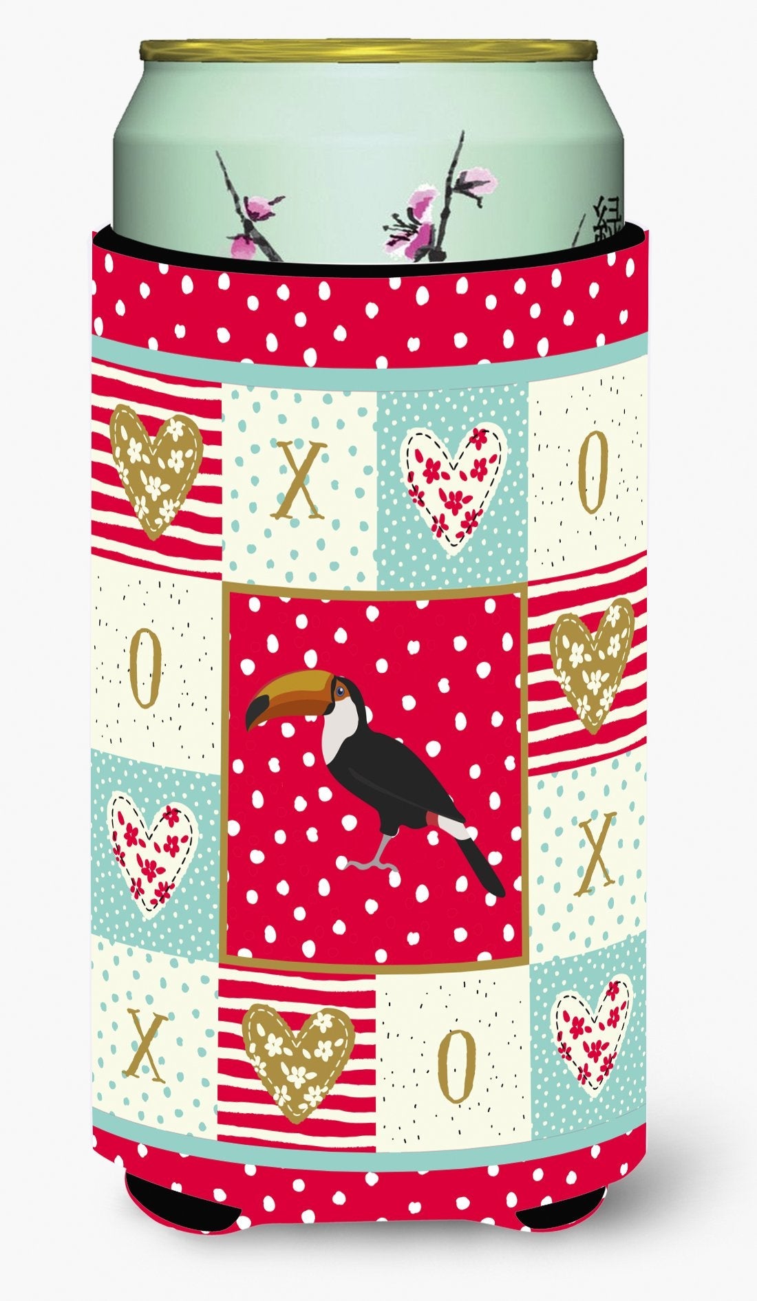 Toucan Love Tall Boy Hugger Can Cooler Sleeve Machine Washable Drink Collapsible Insulator Beverage Insulated Holder