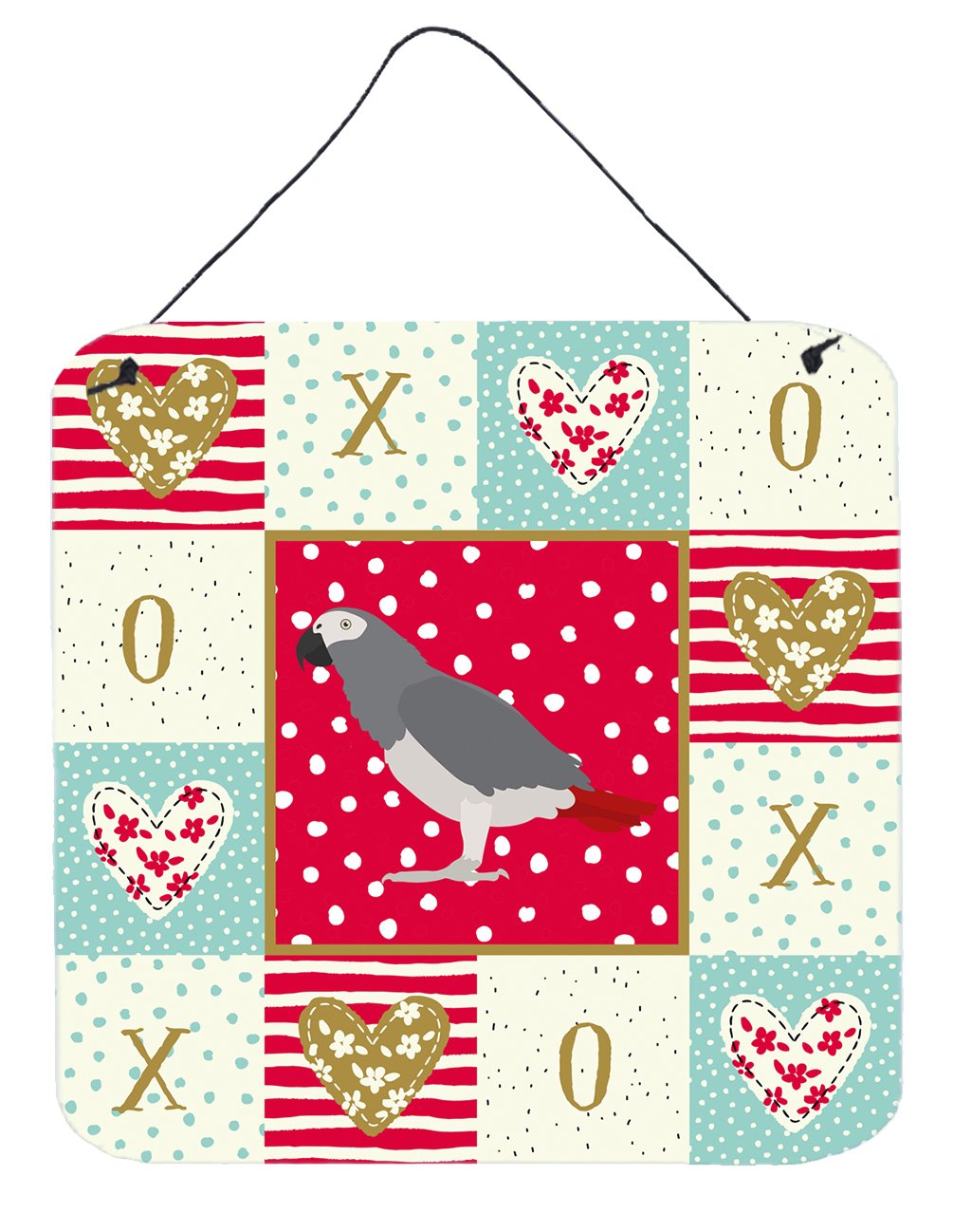 African Grey Parrot Love Wall or Door Hanging Prints Aluminum Metal Sign Kitchen Wall Bar Bathroom Plaque Home Decor, 6x6, Multicolor