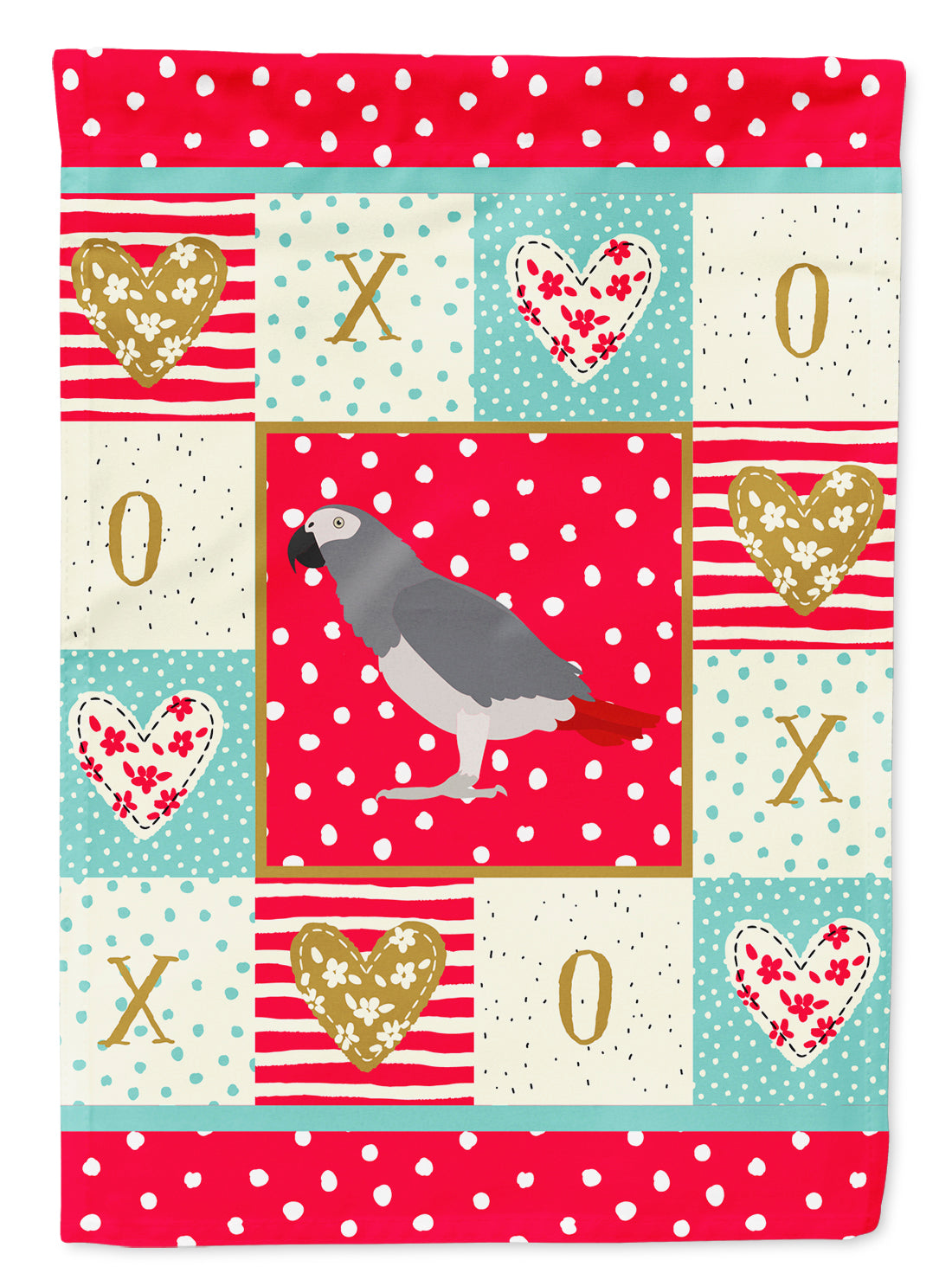 African Grey Parrot Love Garden Flag Mailbox Decorative Yard Banner Outside Patio Artwork for Flower Beds, Garden Size, Multicolor