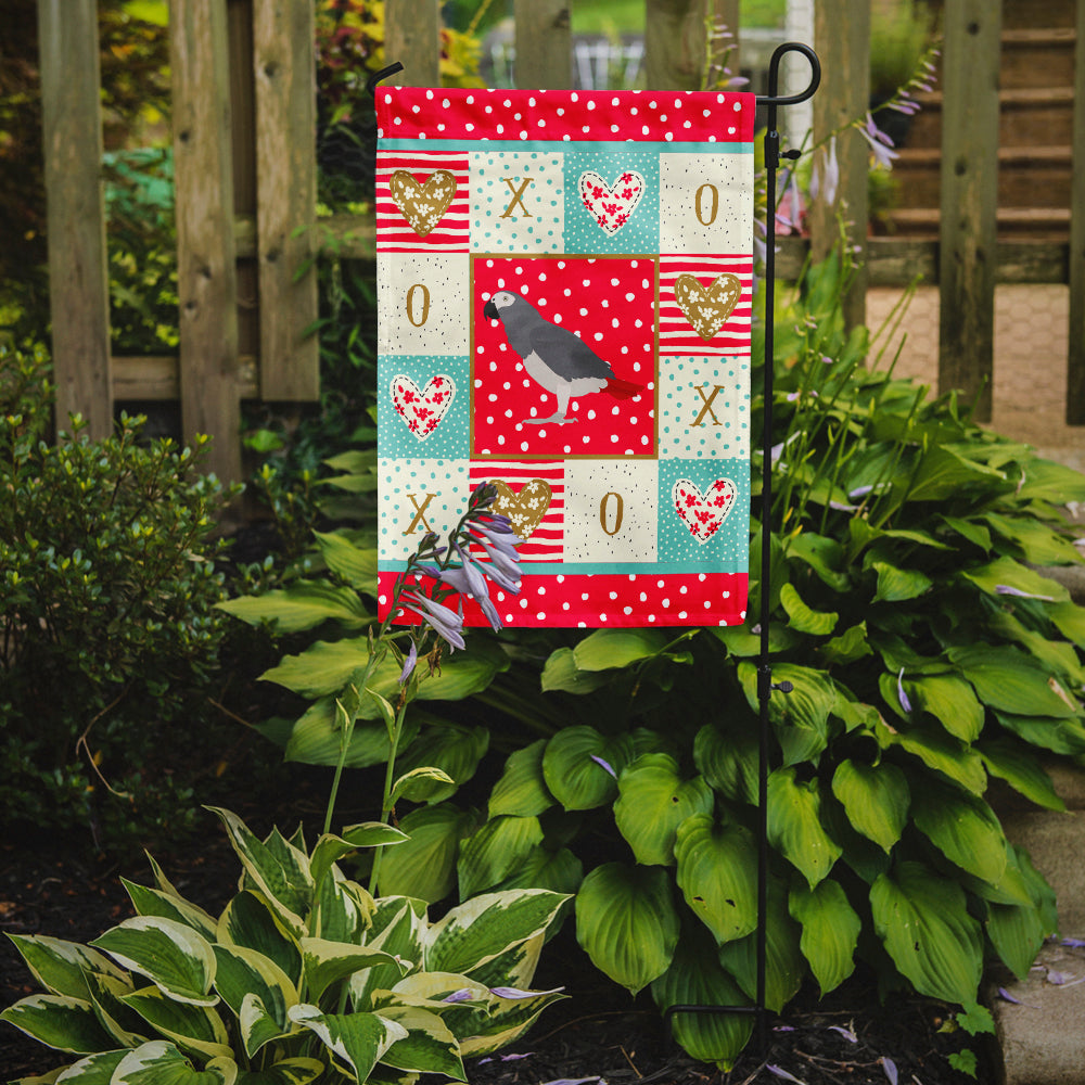 African Grey Parrot Love Garden Flag Mailbox Decorative Yard Banner Outside Patio Artwork for Flower Beds, Garden Size, Multicolor