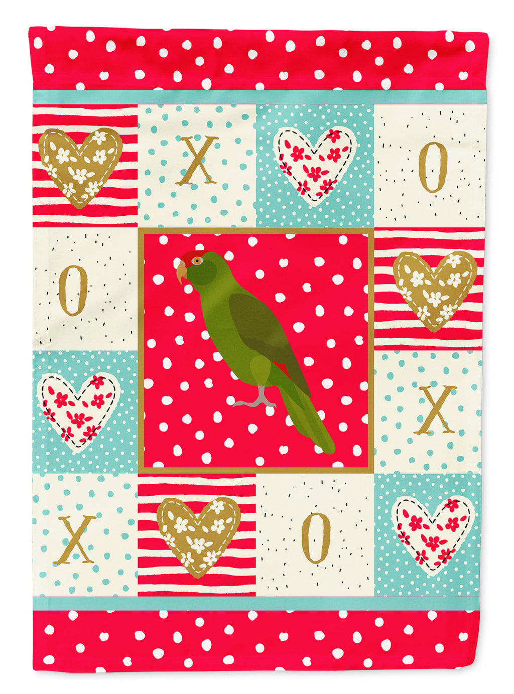 Amazon Parrot Love House Flag 28x40 Porch Sleeve Pole Decorative Outside Yard Banner Artwork Wall Hanging, Polyester
