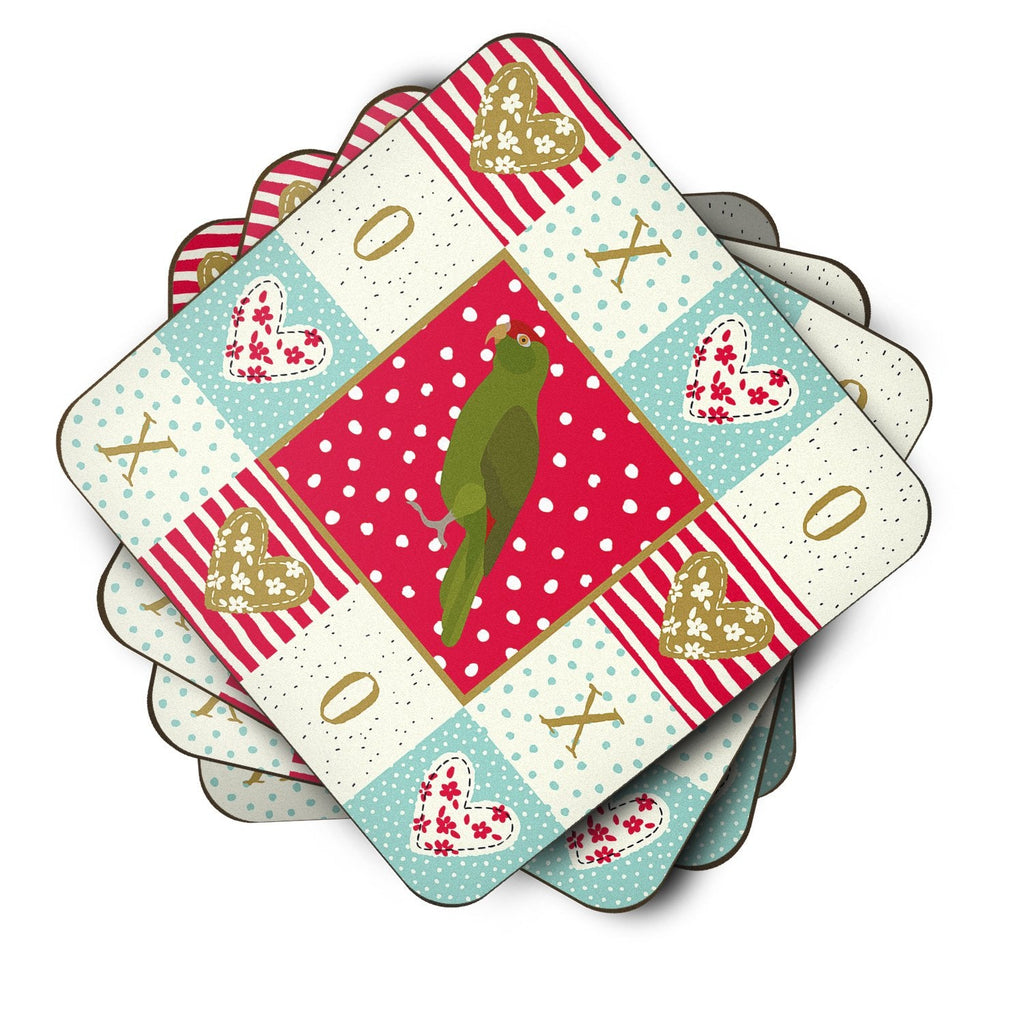 Amazon Parrot Love Foam Coasters Set of 4 Cup Coasters for Indoor Outdoor, Tabletop Protection, Anti Slip, Mouse pad Material