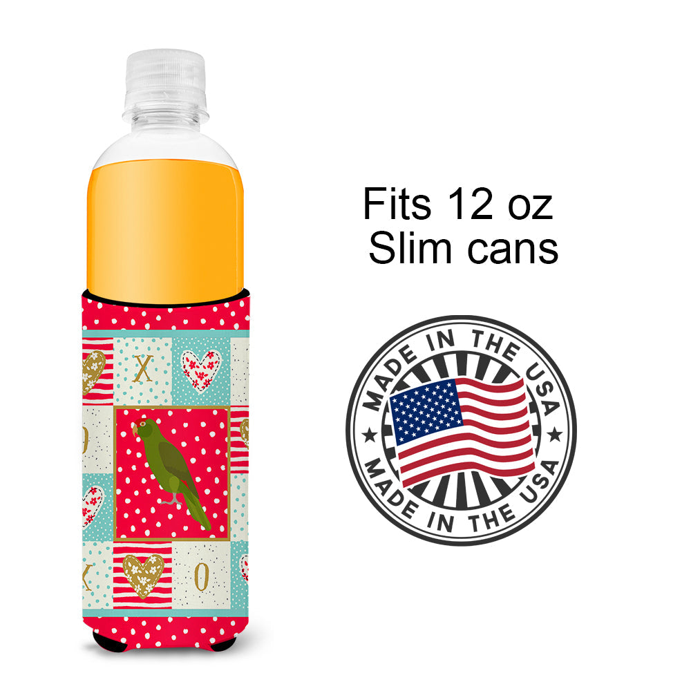Amazon Parrot Love Slim Can Hugger , Insulated Foam Hugger for 12 oz Slim Cans, Beer Bottles & Water Bottles, Printed in USA