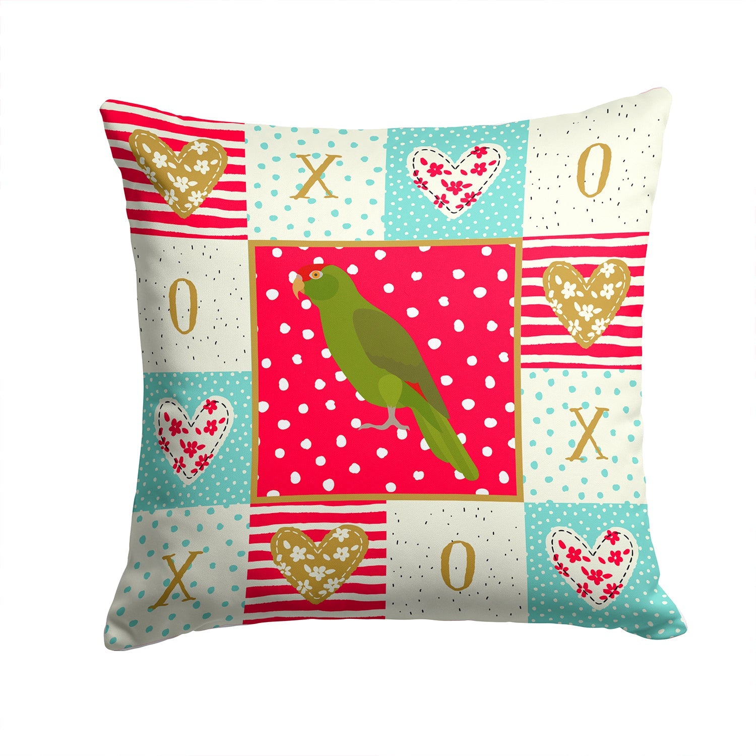 Amazon Parrot Love Decorative Throw Pillow 14x14 Indoor Outdoor Accent Cushion, Fabric Cover with Insert for Sofa, Bed, Porch & Living Room