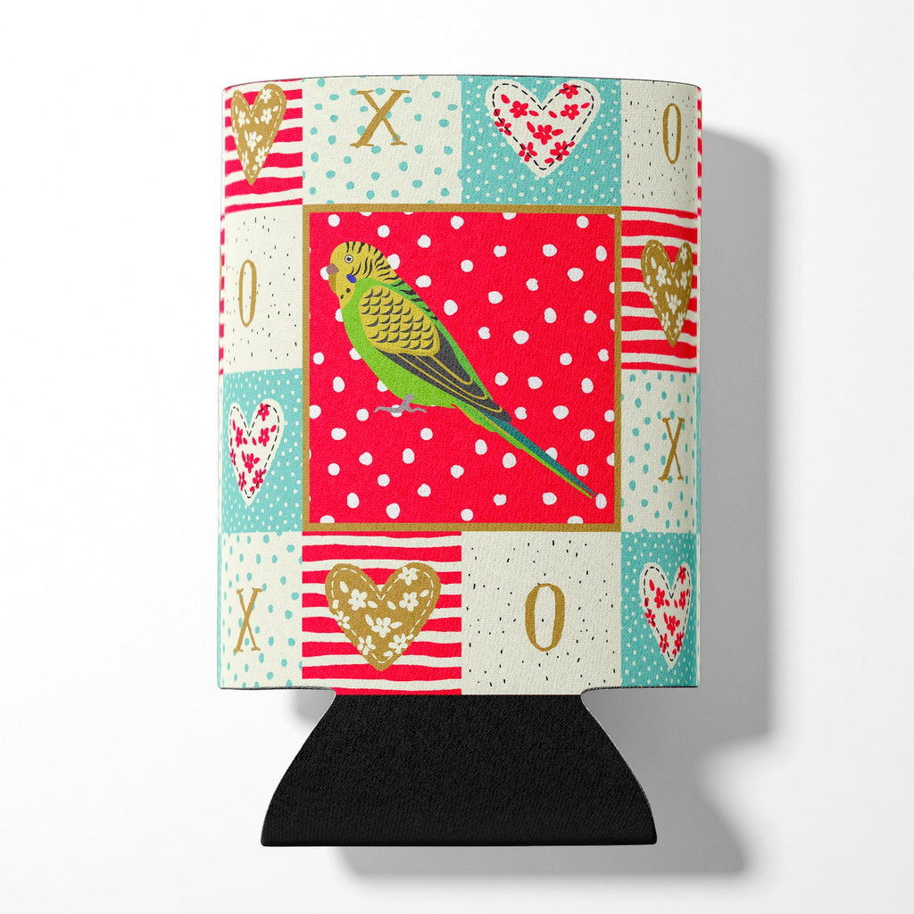 Budgerigar Love Can or Bottle Hugger Cooler Sleeve for Standard 12 oz Cans, Insulated Foam Beer & Soda Can Hugger Reusable