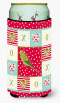 Budgerigar Love Tall Boy Hugger Can Cooler Sleeve Machine Washable Drink Collapsible Insulator Beverage Insulated Holder