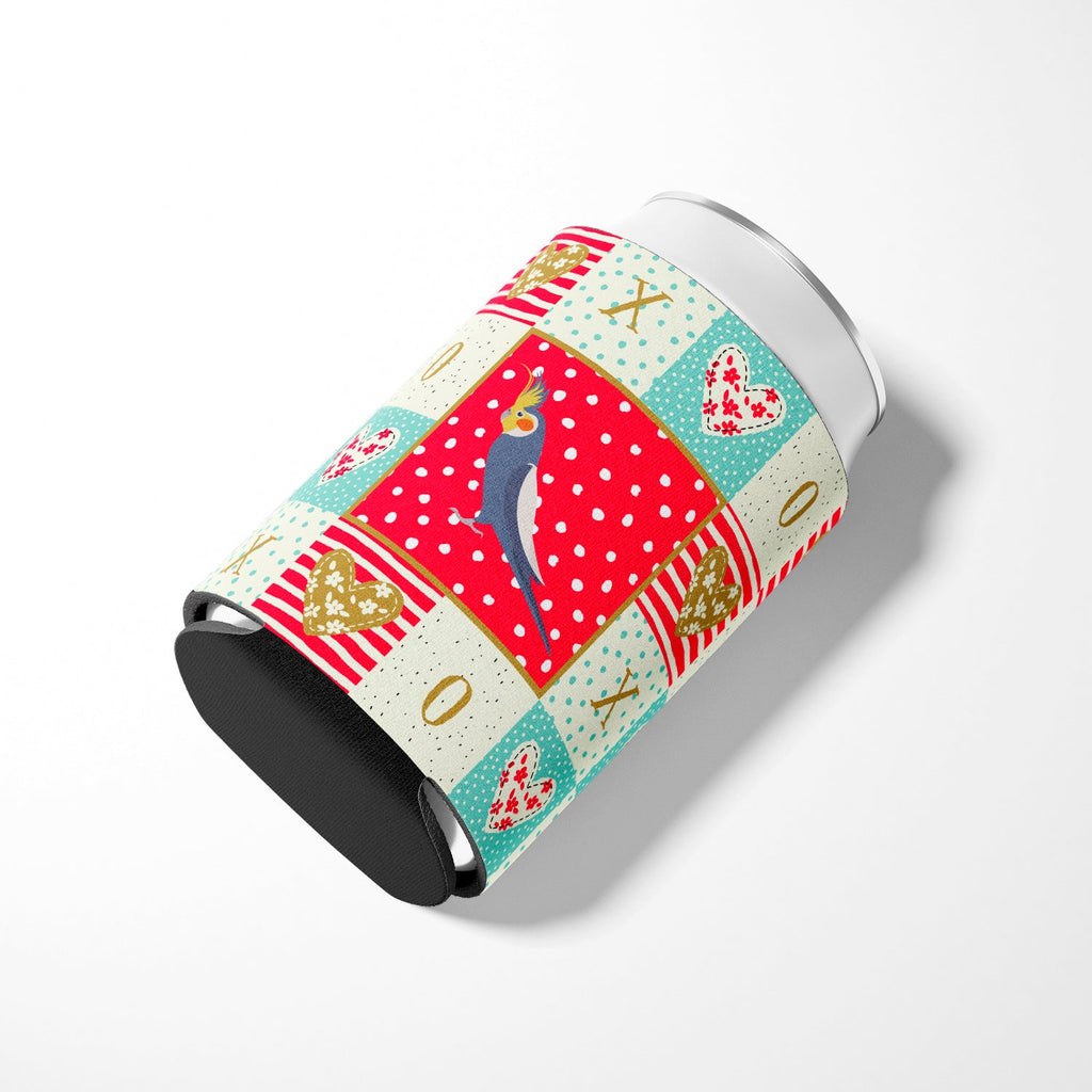 Cockatiel Love Can or Bottle Hugger Cooler Sleeve for Standard 12 oz Cans, Insulated Foam Beer & Soda Can Hugger Reusable
