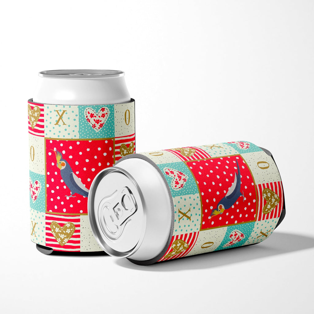Cockatiel Love Can or Bottle Hugger Cooler Sleeve for Standard 12 oz Cans, Insulated Foam Beer & Soda Can Hugger Reusable