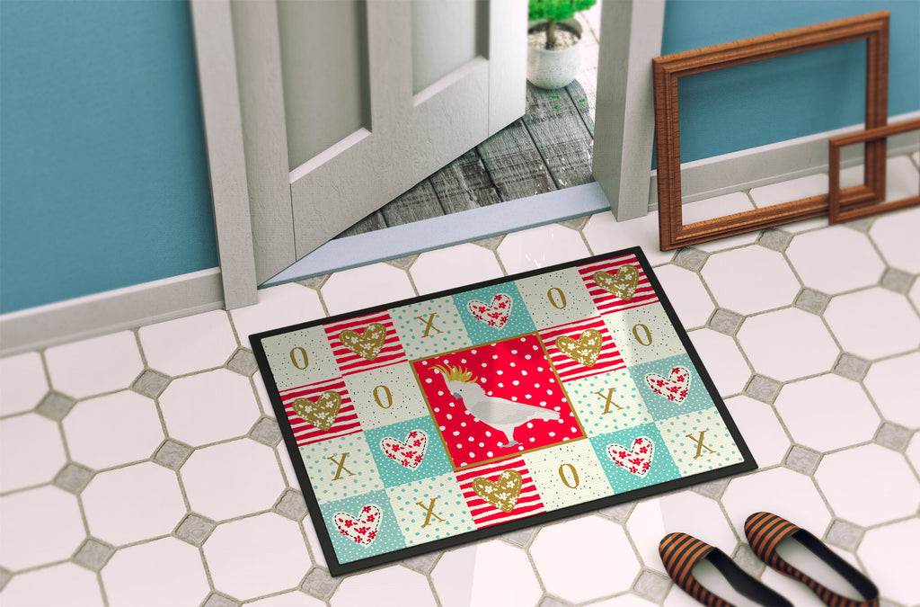 Cockatoo Love Doormat Indoor Outdoor 18H X 27W Front Door Mat Rugs for Entryway, Non Slip Washable