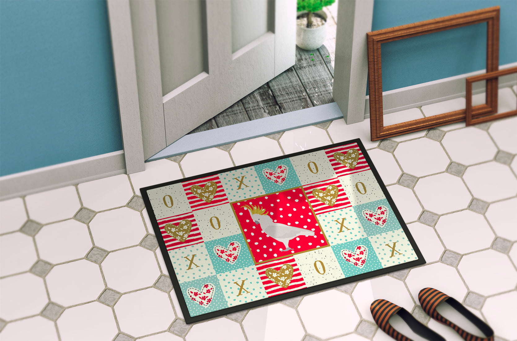 Cockatoo Love Doormat Indoor Outdoor 18H X 27W Front Door Mat Rugs for Entryway, Non Slip Washable