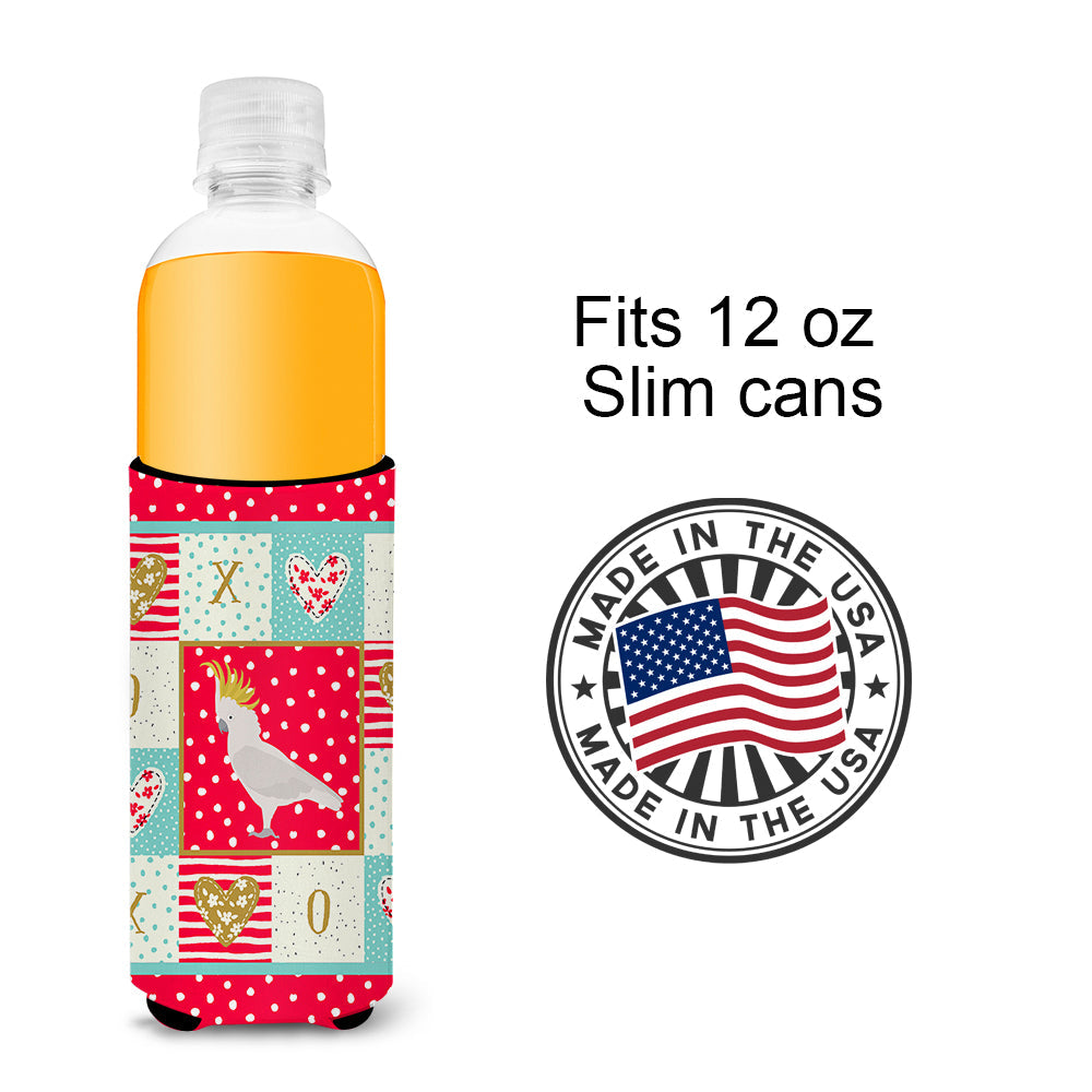 Cockatoo Love Slim Can Hugger , Insulated Foam Hugger for 12 oz Slim Cans, Beer Bottles & Water Bottles, Printed in USA