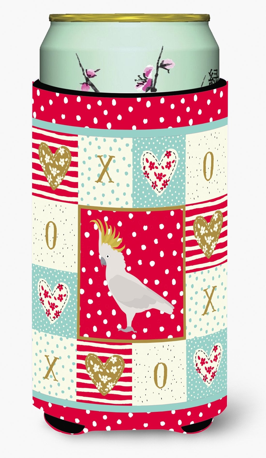 Cockatoo Love Tall Boy Hugger Can Cooler Sleeve Machine Washable Drink Collapsible Insulator Beverage Insulated Holder