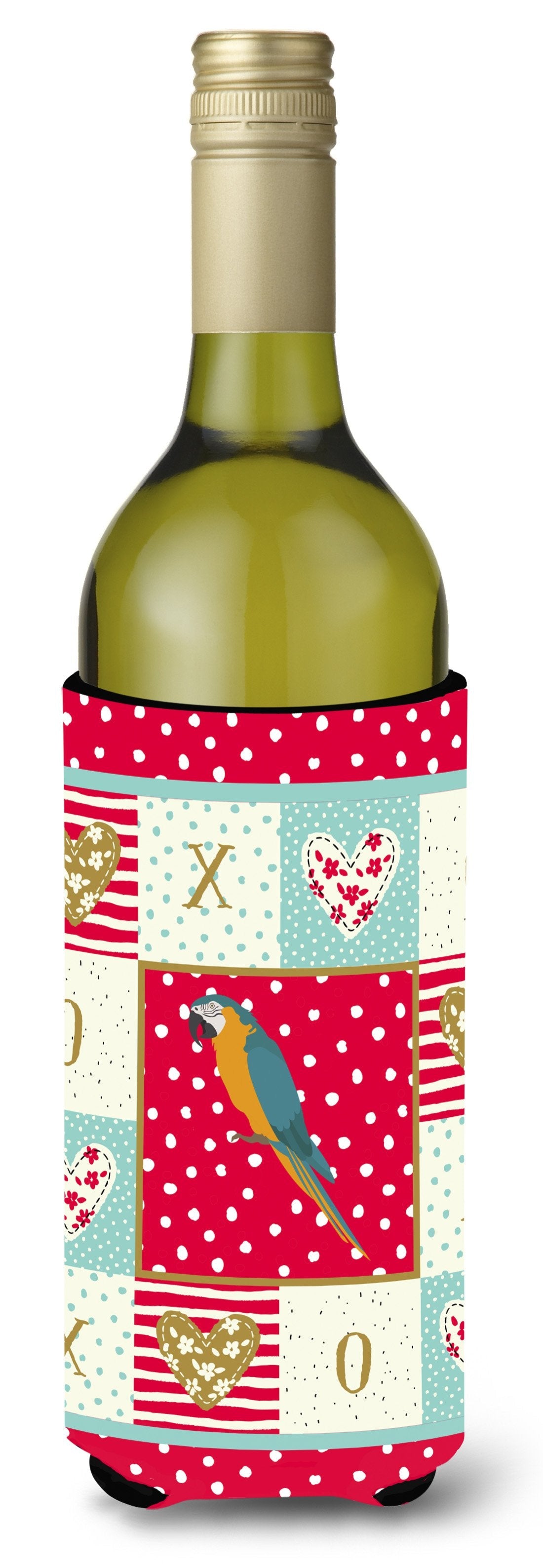 Macaw Love Wine Bottle Hugger Gift Sleeve for Standard 750 ml Bottles, Insulated Reusable Also Fits Mini Shot & Pint Bottles