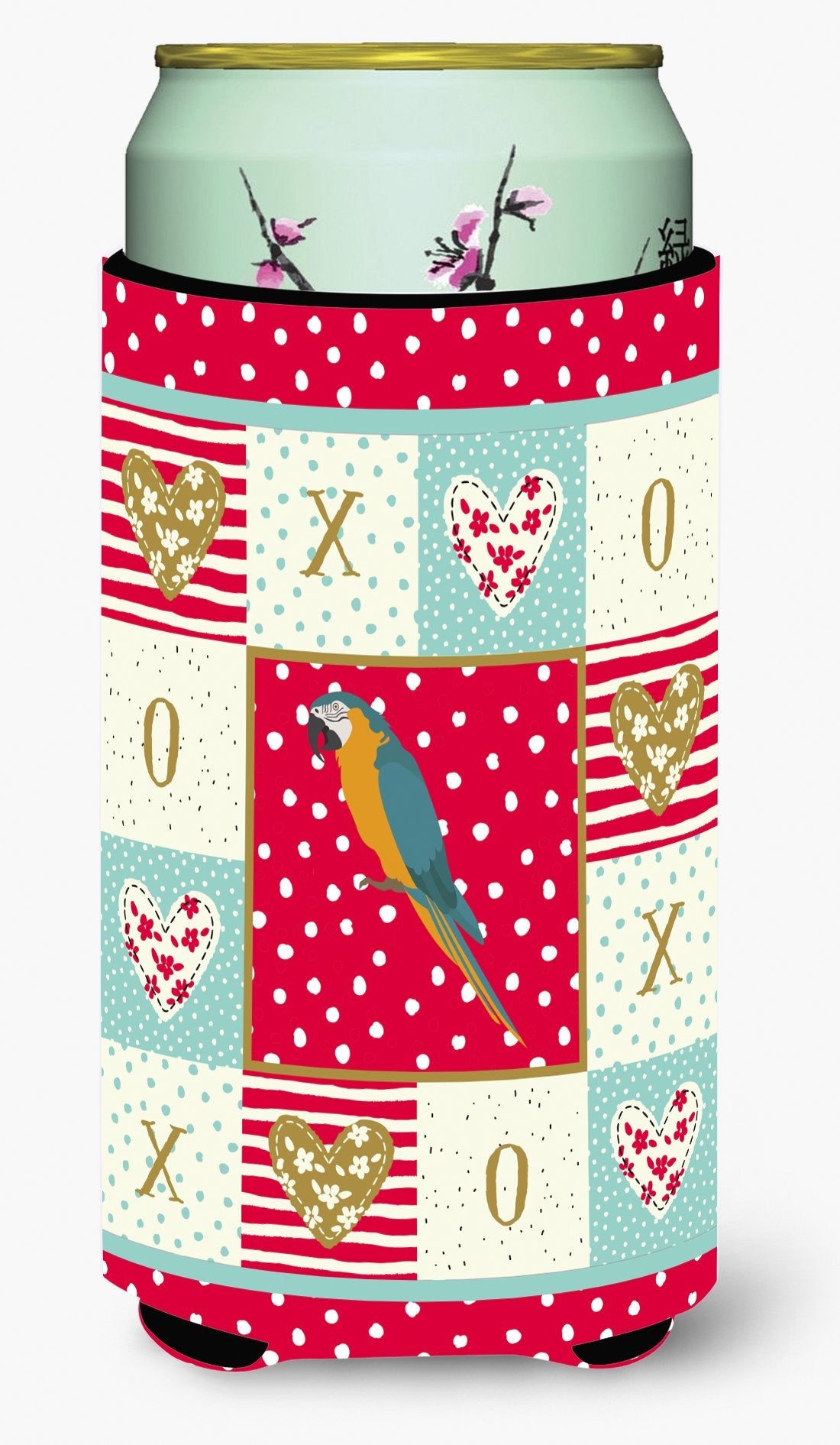 Macaw Love Tall Boy Hugger Can Cooler Sleeve Machine Washable Drink Collapsible Insulator Beverage Insulated Holder